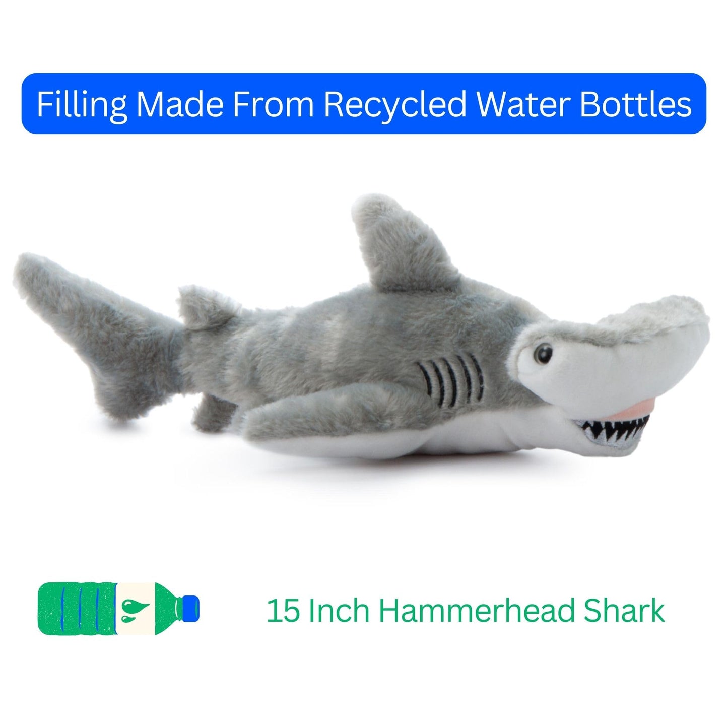 The Petting Zoo Hammerhead Shark Stuffed Animal Plushie, Gifts for Kids, Wild Onez Ocean Animals, Shark Plush Toy 15 inches