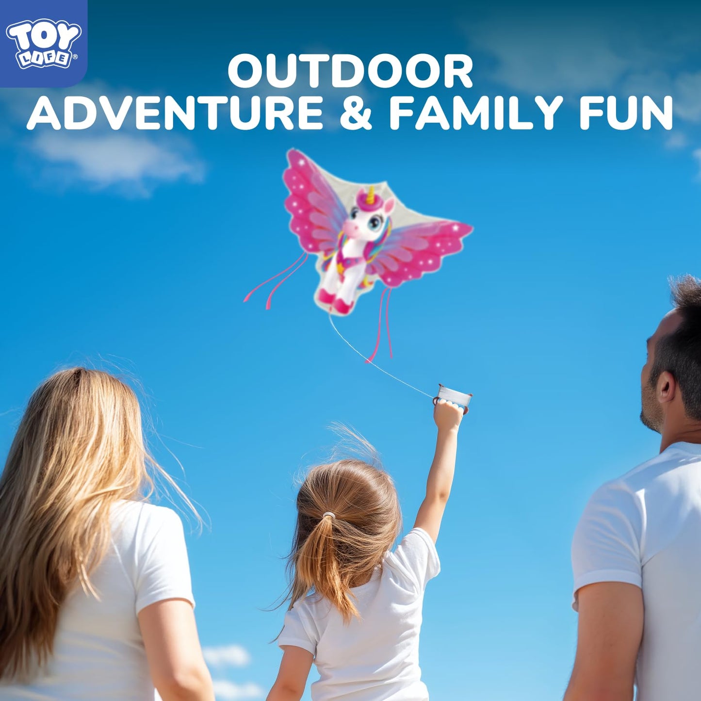 TOY Life 48.4'' Unicorn Kites Easy to Fly for Kids Adults with 328.1 FT String, Beach Kite Outdoor Game Outside Toys Activity, Unicorn Toys for Girls, Gift for Girls Ages 4-8