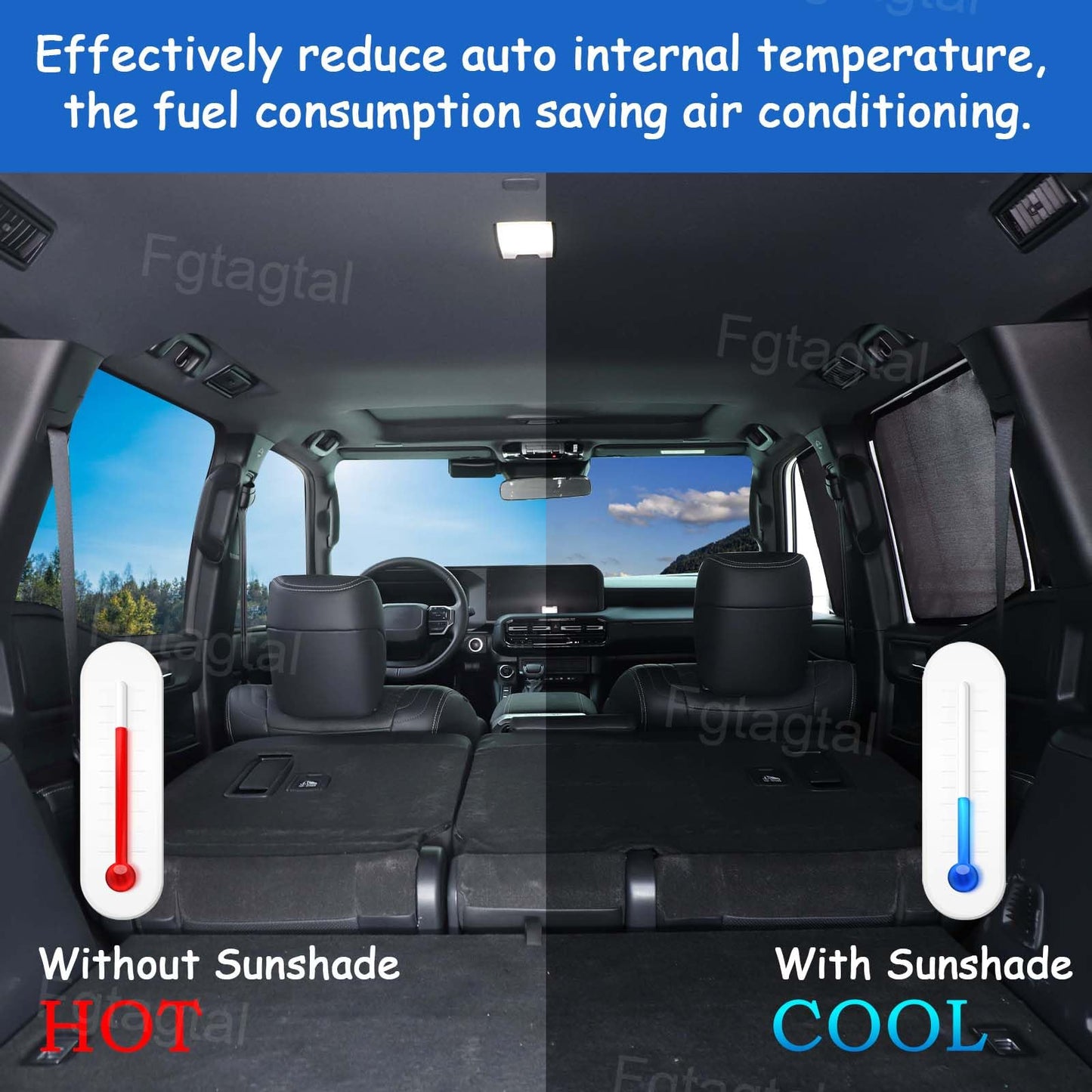 Car Window Shades Fit for Toyota Land Cruiser 250 Prado J250 LC250 2024 2025, Front Rear Side Window Screens Mesh Window Sun Shade Glare Shield and UV Rays Protection and Keeps Vehicle Cool, 10PCS