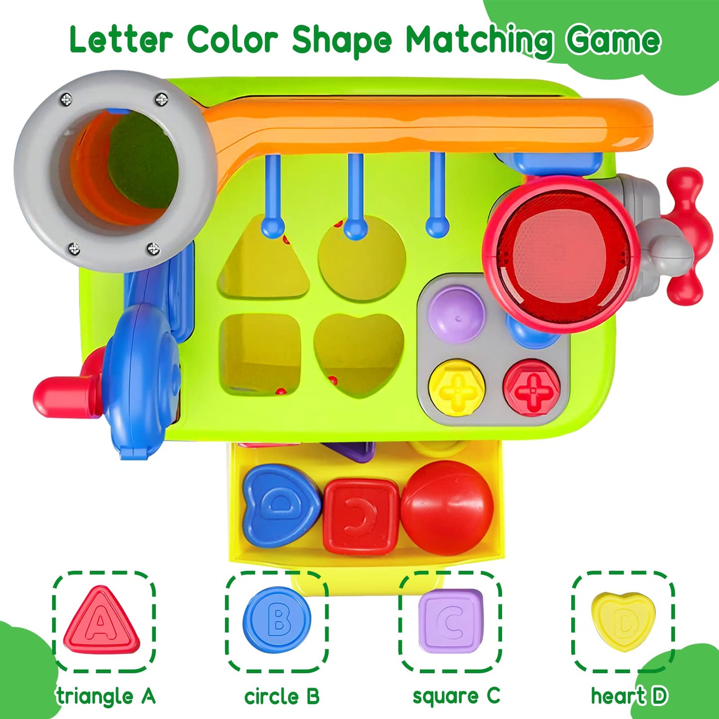 SYAOMUNLY Baby Toys for 1 Year Old Boy Girl Musical Learning Workbench for 1 2 Year Old Boy Birthday Gift Early Educational Sound Shape Toddler Toys Age 1-2 Tool Set for Kids 12-18 Months