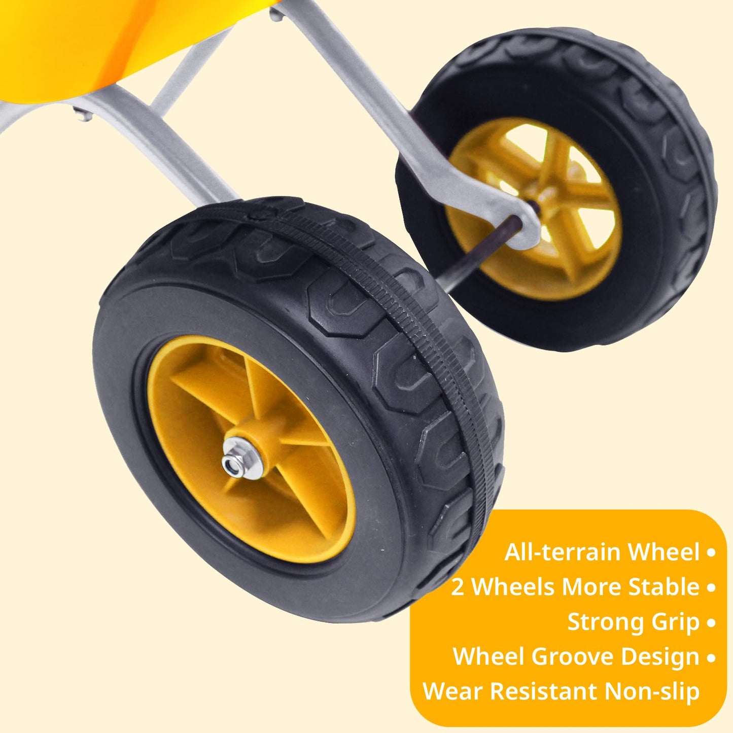 Toddler Wheelbarrow Set with 12 PCS Gardening Tool,Kids Metal Wheelbarrow Outdoor Toy for Kids Wheel Barrel Dig Sand/Dirt,Shovel Snow,Leaves (Yellow Set)