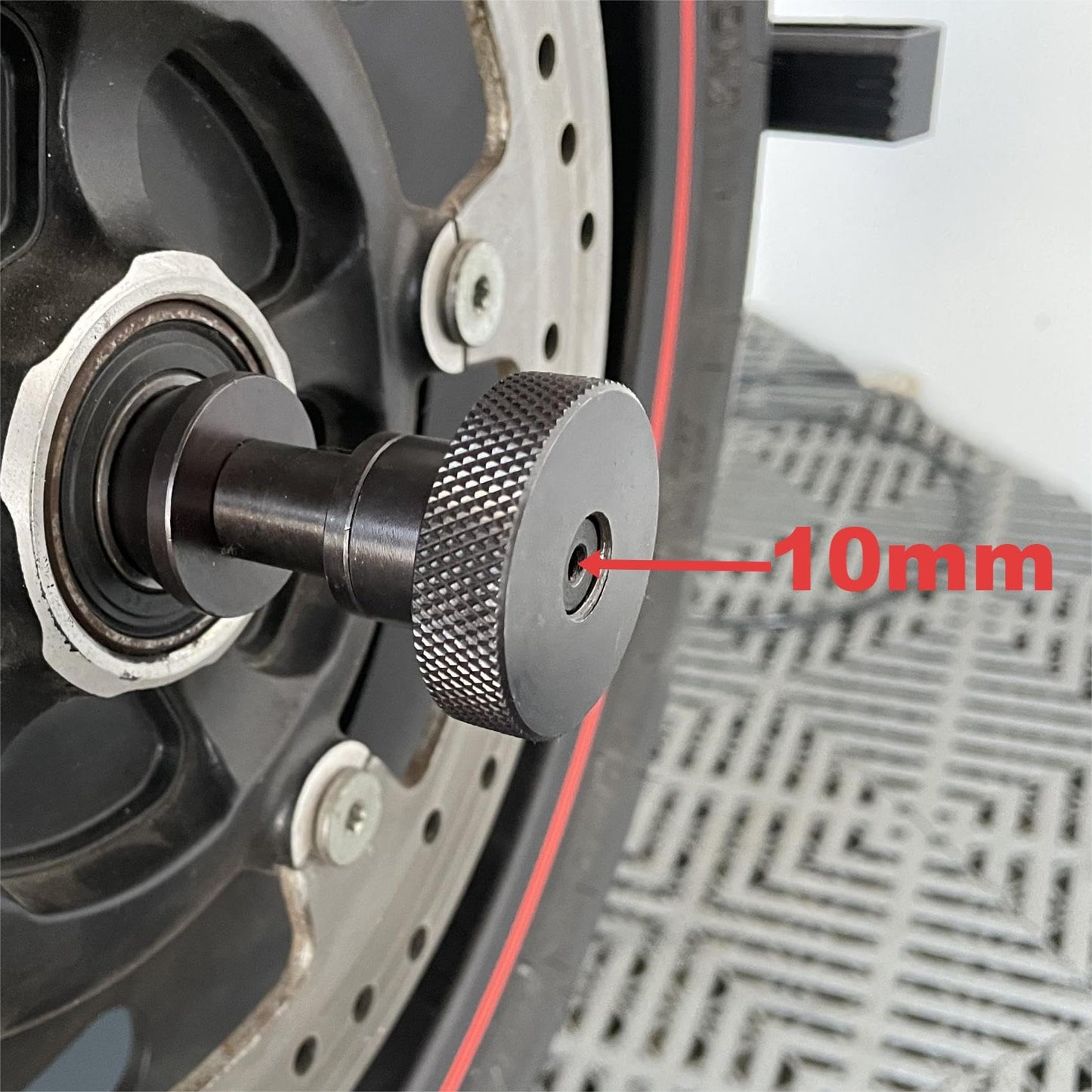 RebarTech Motorcycle Adapter for Wheel Balancer Machine of 36mm & 40mm Shaft, Tire Clamp for Balancing Thinner Wheels, Install Size of 10mm