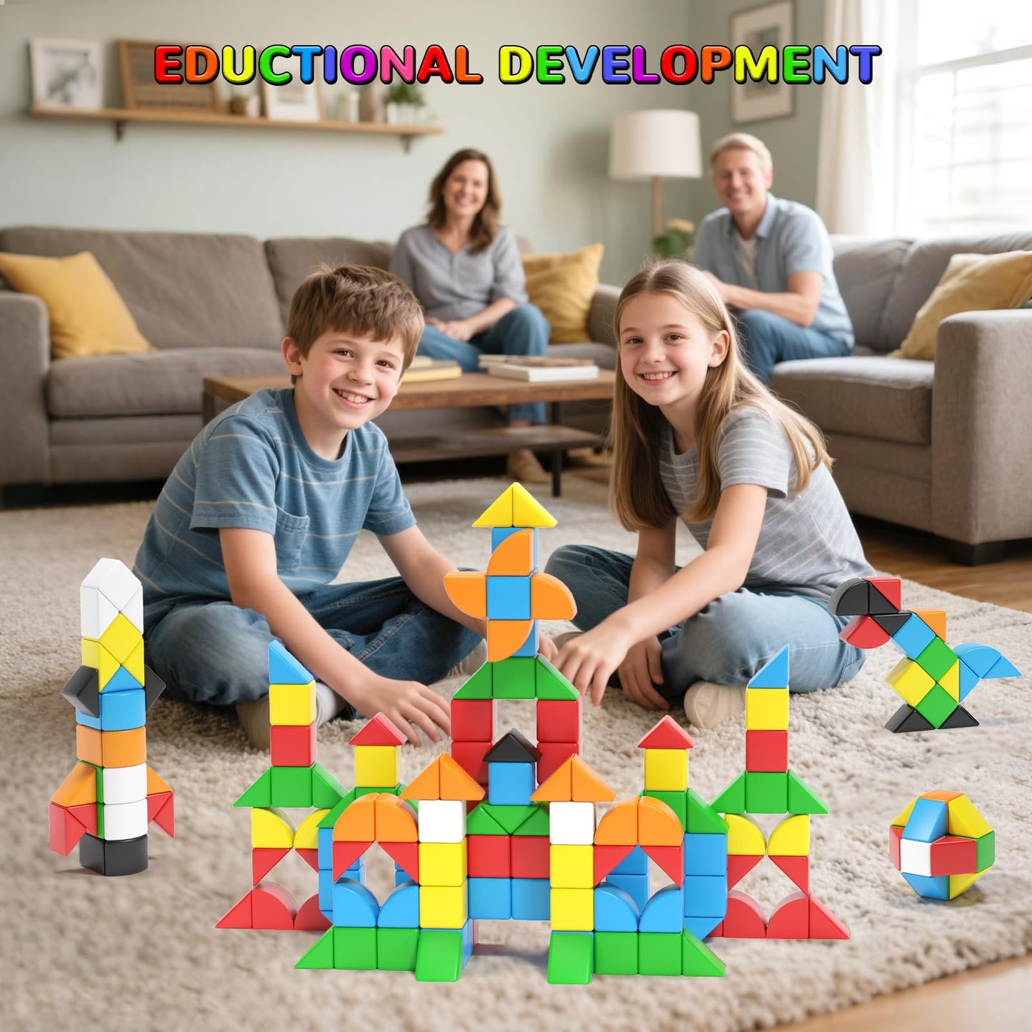 Hiwawind 84pcs Magnetic Blocks,Toys for 3 Year Old Boys & Girls, Sensory Toys for Kids with Autism, STEM Preschool Montessori Toys for Toddlers 3-5, Christmas Toys Birthday Gifts for Grandkids