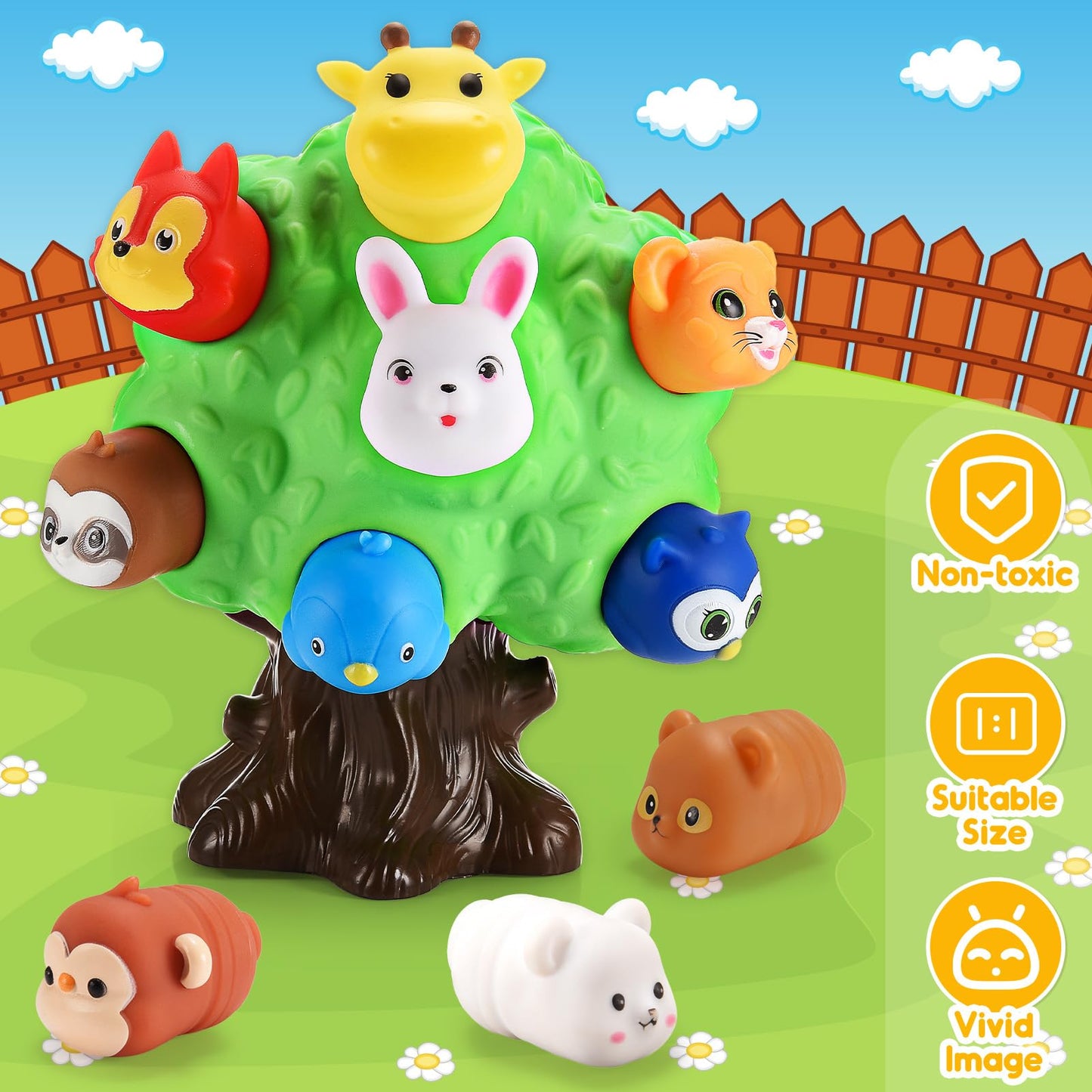 SnapGlowz Gifts for 1-5 Year Old Boys, Toddler Toys Farm Animal Learning Toy for Toddlers 1-6 Forest Animal Playset Montessori Toys for 2-6 Girls Sensory Easter Birthday Gifts for Boys