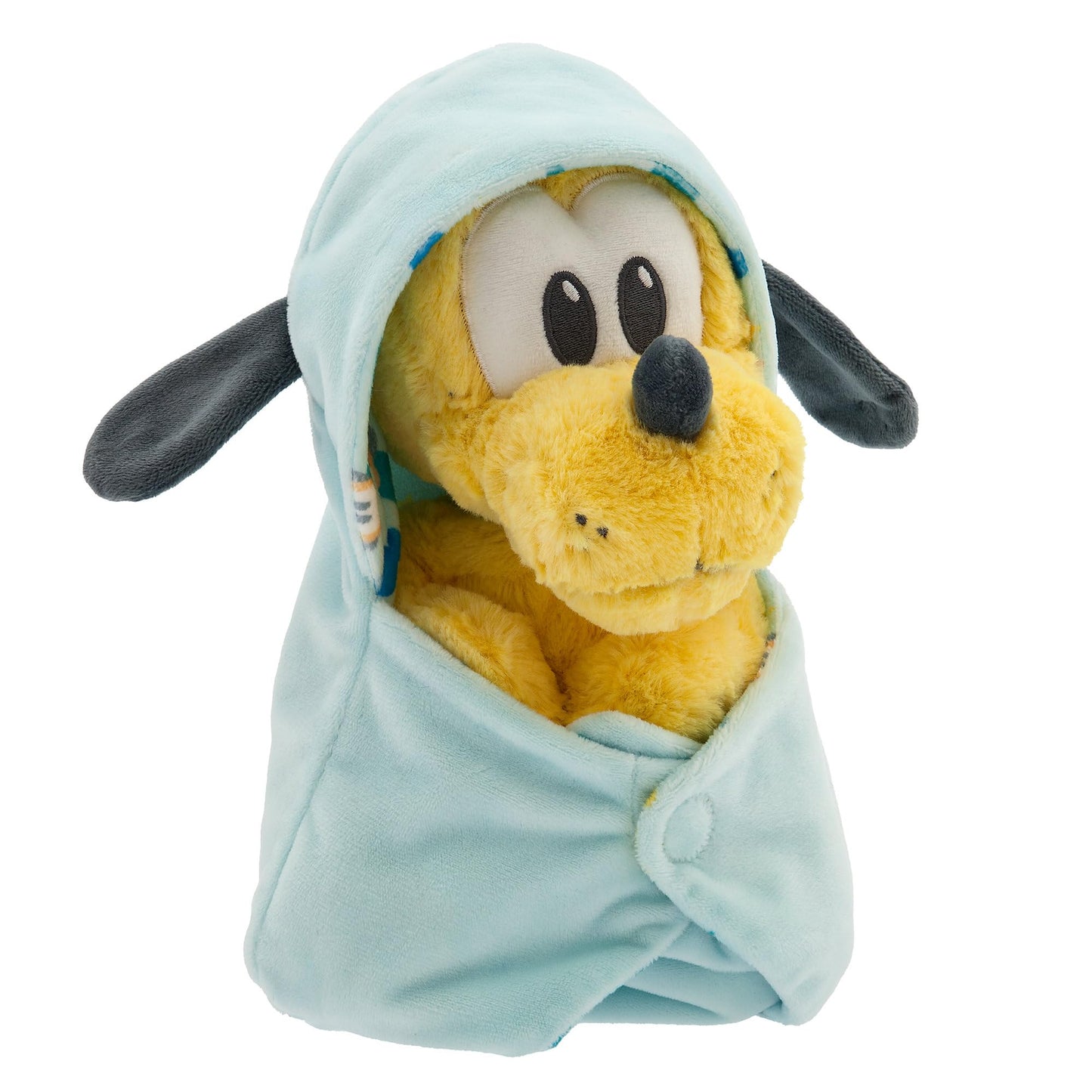 Disney Store Official Pluto Plush with Blanket Pouch - Disney Babies Plushy in Baby Swaddle - Kids Toy for Those who Love Plush Figure Toys, Cute Plushies, & Baby Stuffed Animals - Small - 10"