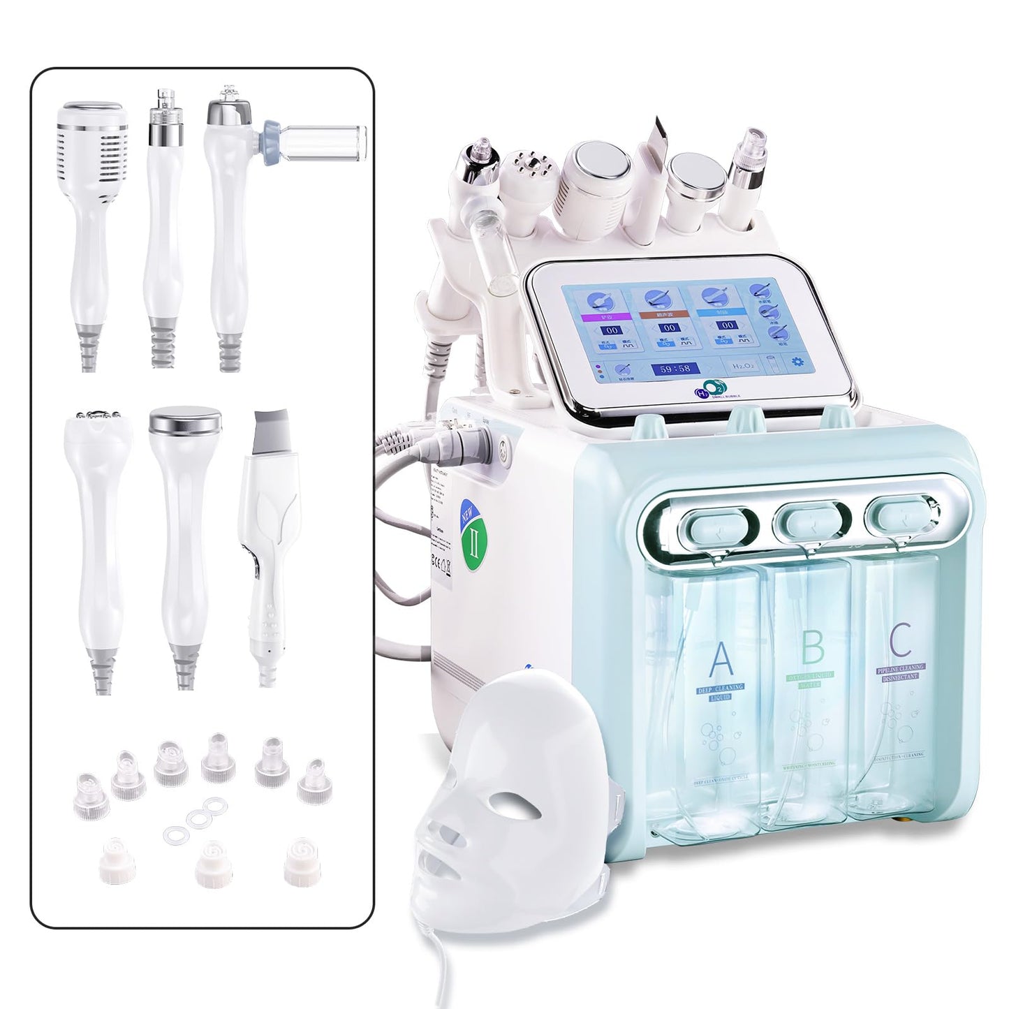 Hydrogen Oxygen 7 in1 Facial Care Machine with Mask Multifunctional Face Skin Care Device
