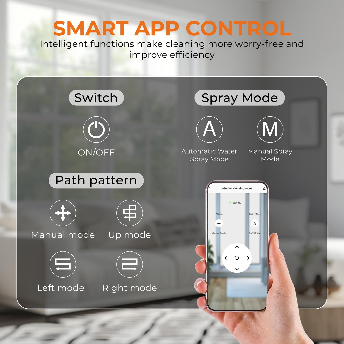 FRUITEAM Window Cleaning Robot with Dual Water Spray, APP and Remote Control, Automatic Window Cleaner with Leather Belt for Frame Glass, Triple Safety System, Smart Path Detection