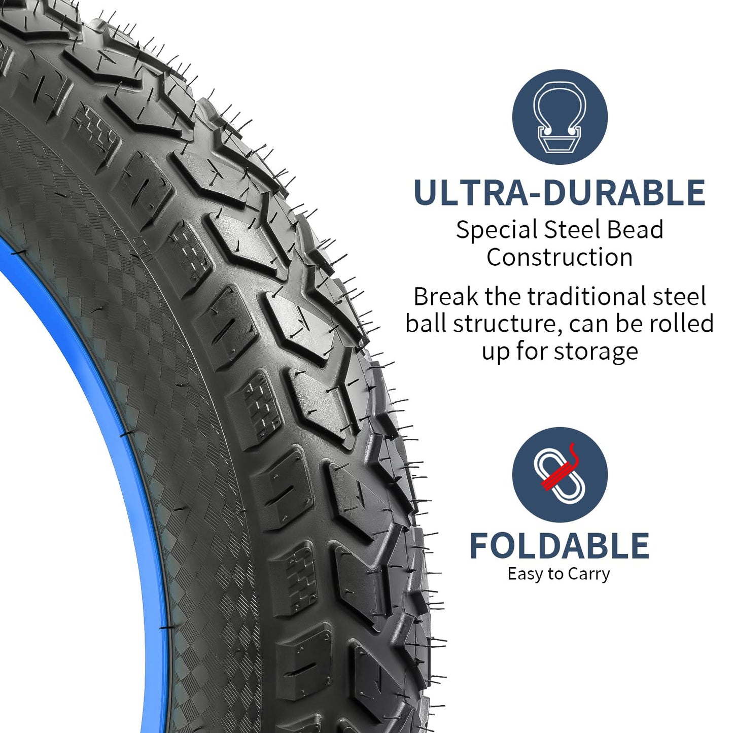 2-PCS 20" Heavy Duty Fat E-Bike Tires 20 x 4.0/102-406 and 2-PCS Bike Tubes 20x4.0 Scharder Valve Compatible with 20x4.0 E-Bike All-Terrain Directional Tread Bicycle Tires and Tubes (Y-021)