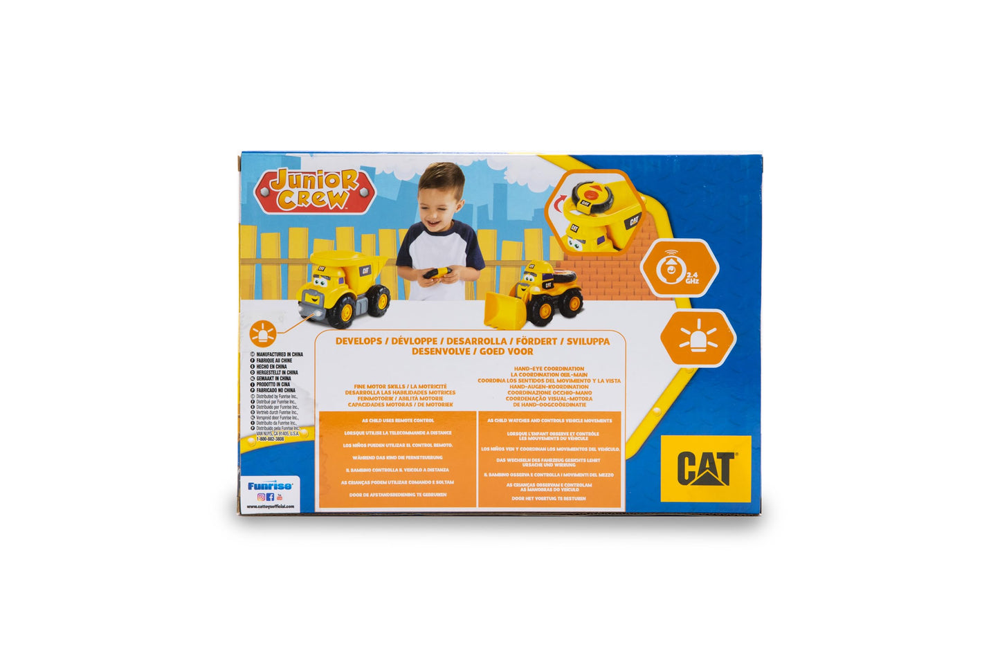 CAT Construction Toys, RC Remote Control Loader Truck - 10.5 Inch Length, Child Friendly Controller, Stowable Controller, Working Headlights - Batteries Included!