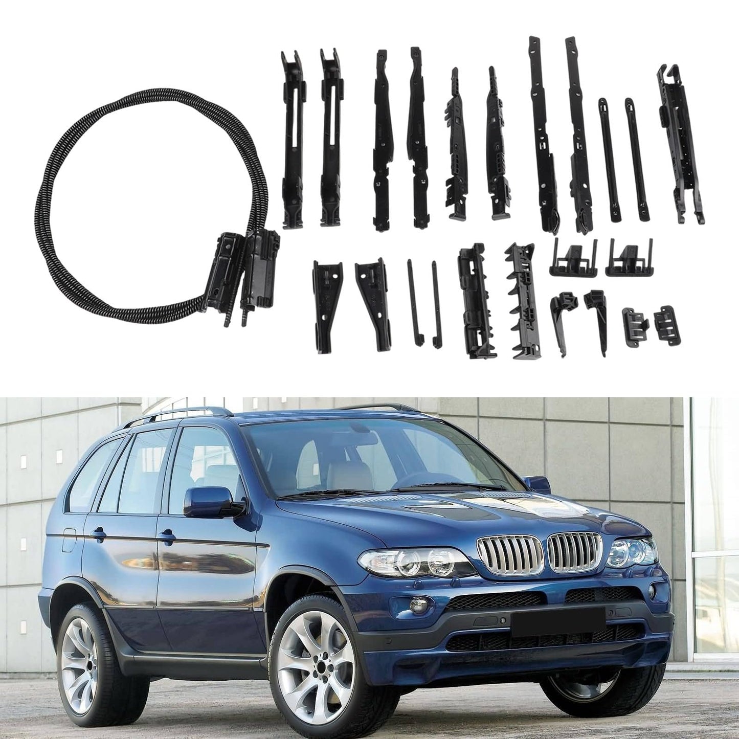 Panoramic Sunroof Repair Kit Cable Fit For BMW X5 E70 F15 And X3 E83 E53, Replacement With OEM 54137118849 54107278144, Easy Install For Roof Operation