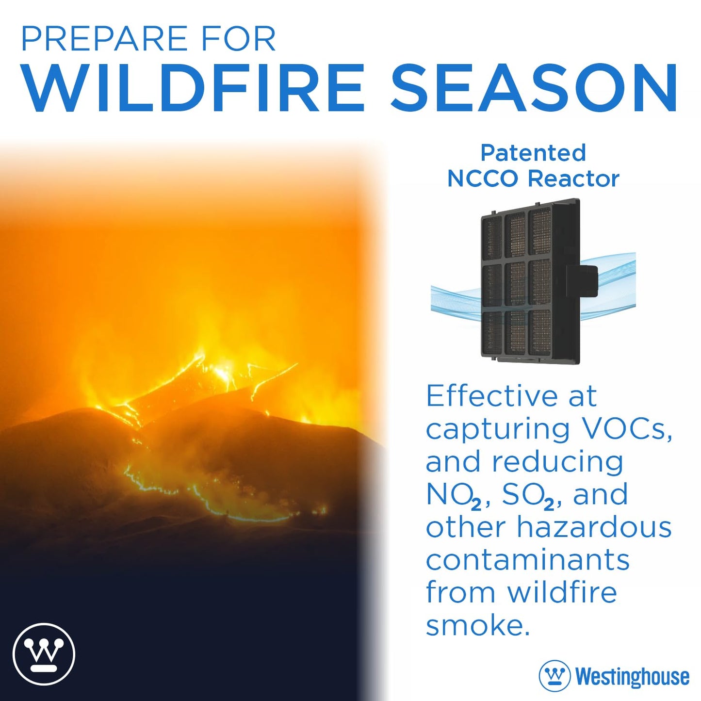 Westinghouse Air Purifier 1702 - True HEPA for 400-500 sq ft - NCCO Technology - Kills Viruses, Bacteria, Removes Allergens, Pet Dander, Smoke, Odors