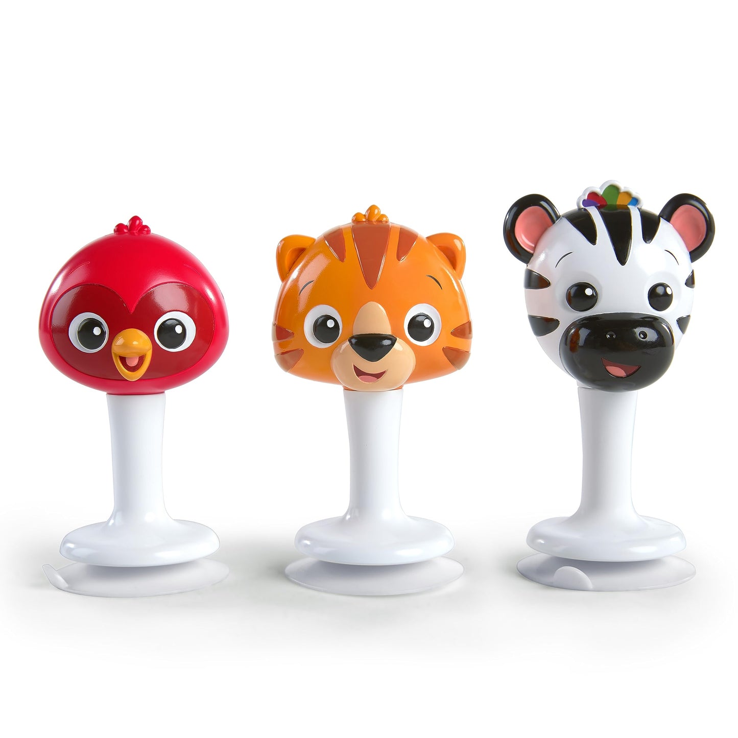 Baby Einstein Rattle & Jingle Trio High Chair Suction Toys Take-Along Musical Rattle Set Age 6 Months +, Multicolor, 3 Count