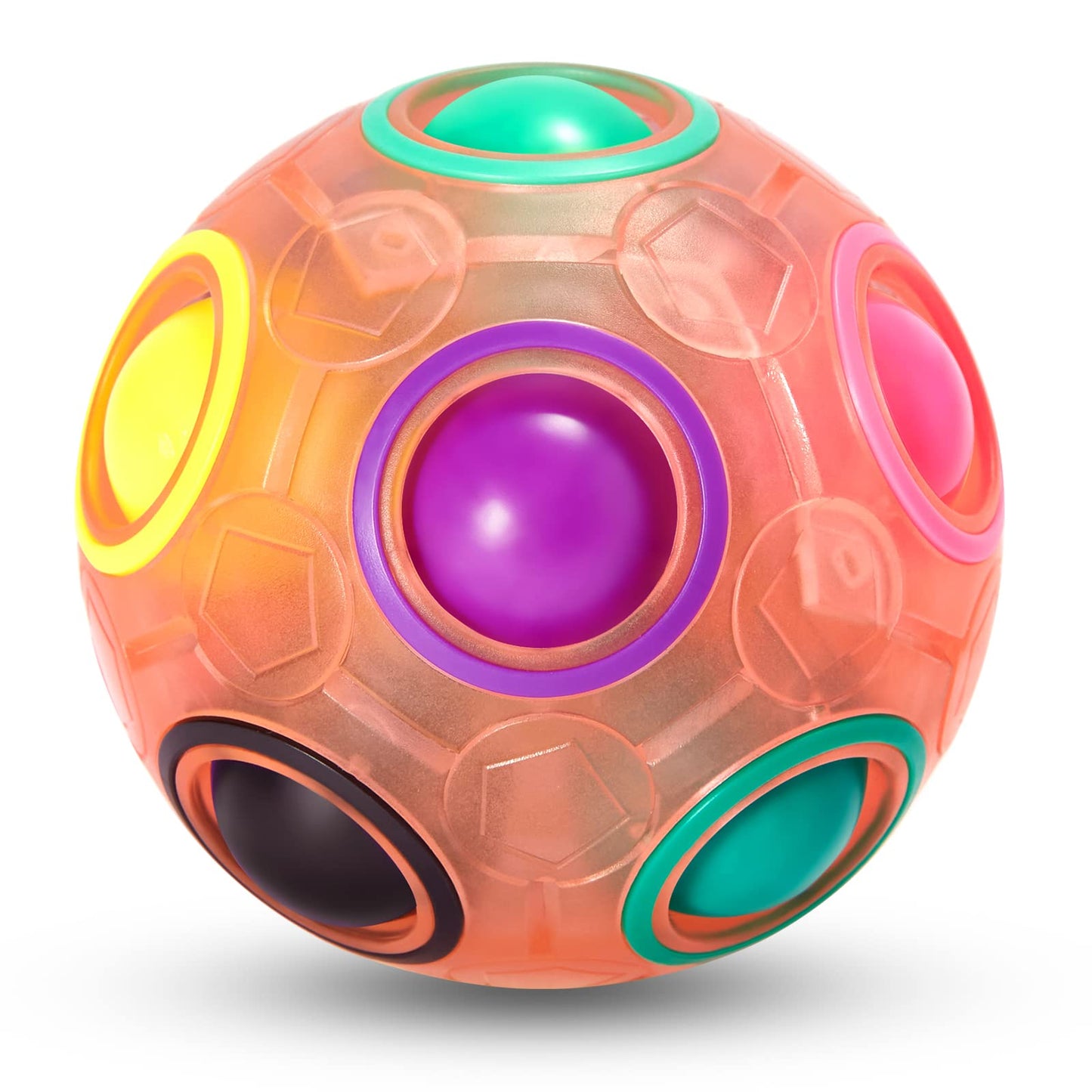 Vdealen Magic Rainbow Puzzle Ball, Fidget Ball Puzzle Brain Teaser Fidget Toy for Boys & Girls- Birthday Party Easter Valentines Christmas Stocking Stuffers for Kids Teen & Adults(Purple)