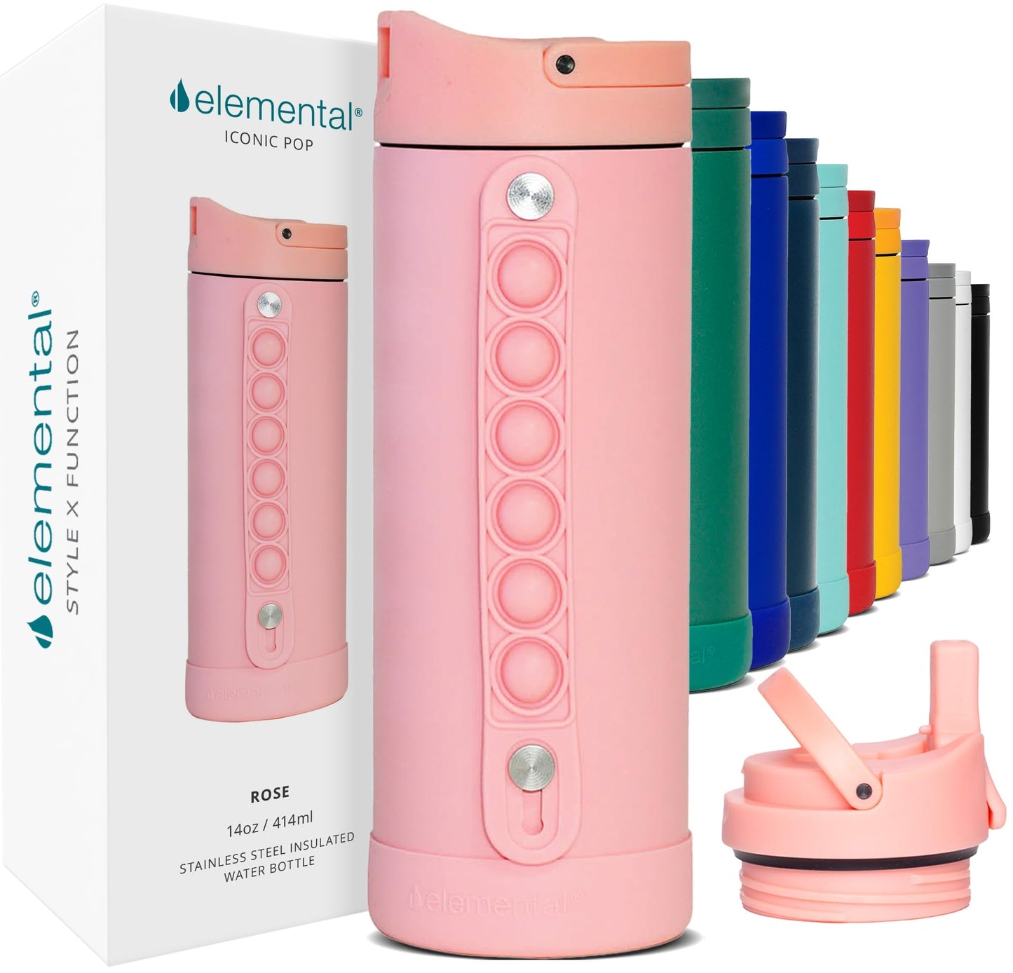 Elemental Iconic Kids 14oz, Iconic Kids 20oz, Artisan Tumbler 16oz, Commuter 40 oz Tumbler, 10 oz Tumbler - Rose