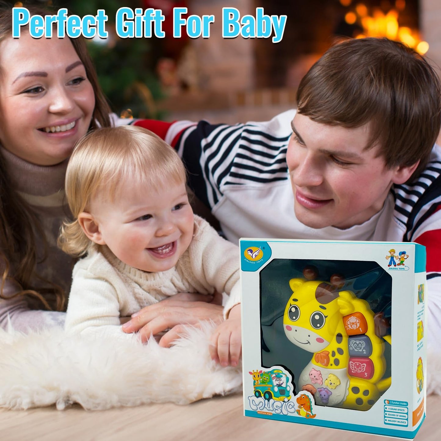 AFKSTL Baby Piano Toy, 6-12 Months Light Up Musical Baby Toys for 0 3 6 9 Months, Early Learning Educational Boys Girls Gifts (Giraffe)