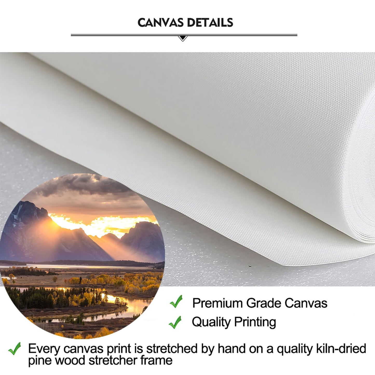 iKNOW FOTO XLarge Canvas Set of 7 Wall Art Grand Teton National Park in Autumn in Wyoming USA Landscape Picture Prints Painting Scenery Wall Decor for Home Decorations 70x32 Inches