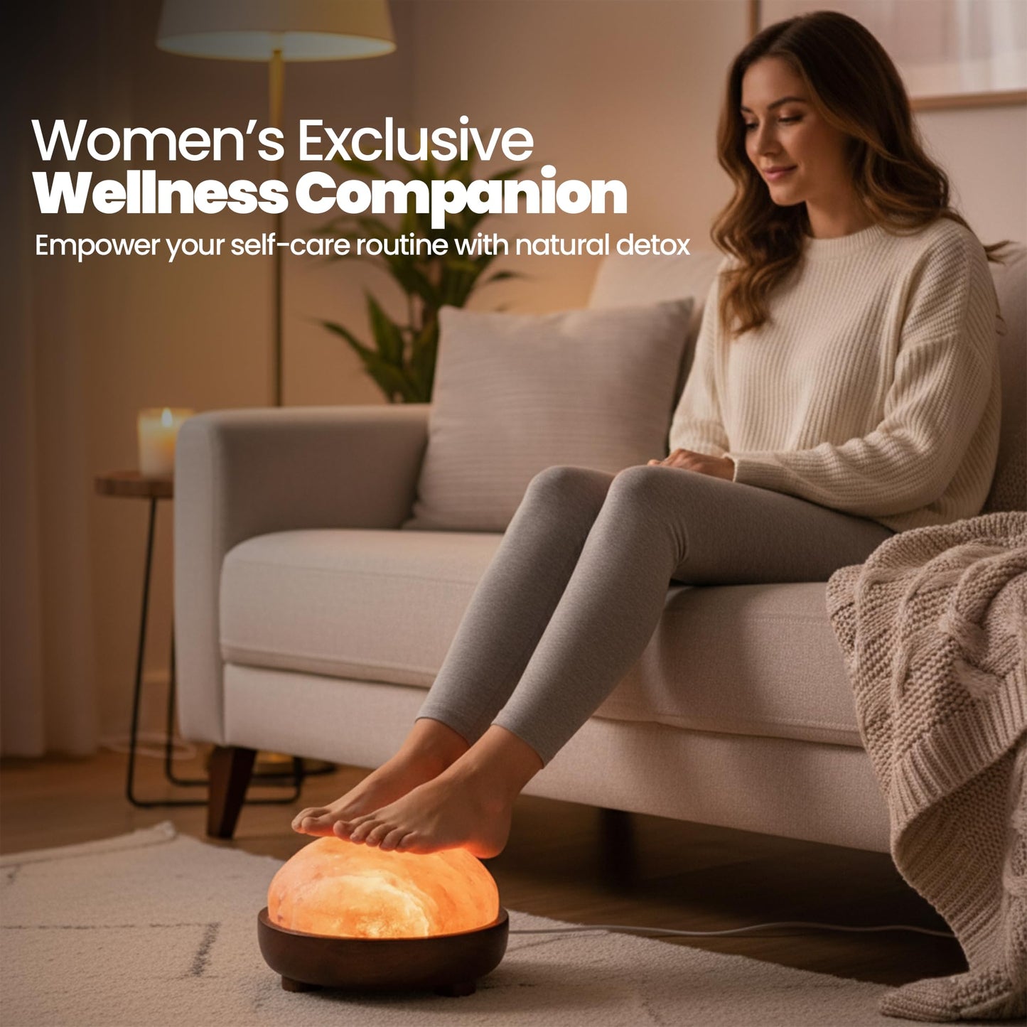 Himalayan Natural Salt Lamp Dome Shape β 8 Inch Detox Lamp for Foot and Hands, with Dimmer Switch, Handcrafted for Relaxation & Wellness