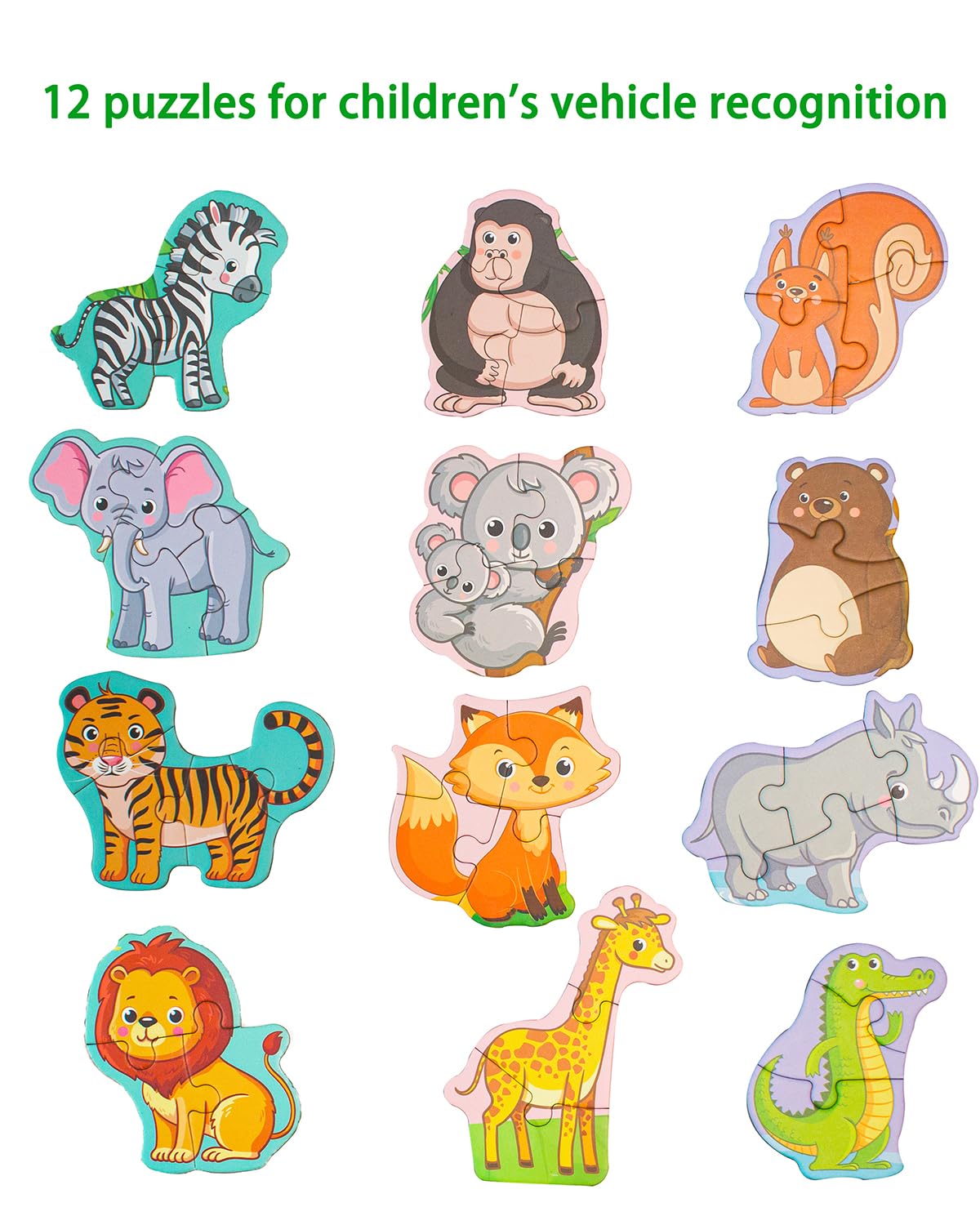 Magnetic Puzzles for Toddlers 1-3, Travel Puzzles for Kids Ages 3-5, Animal Activities Toy Wooden Jigsaw Puzzles Book for Boys & Girls 2-4, Learning Magnet Gift for Road Trip (Animal)