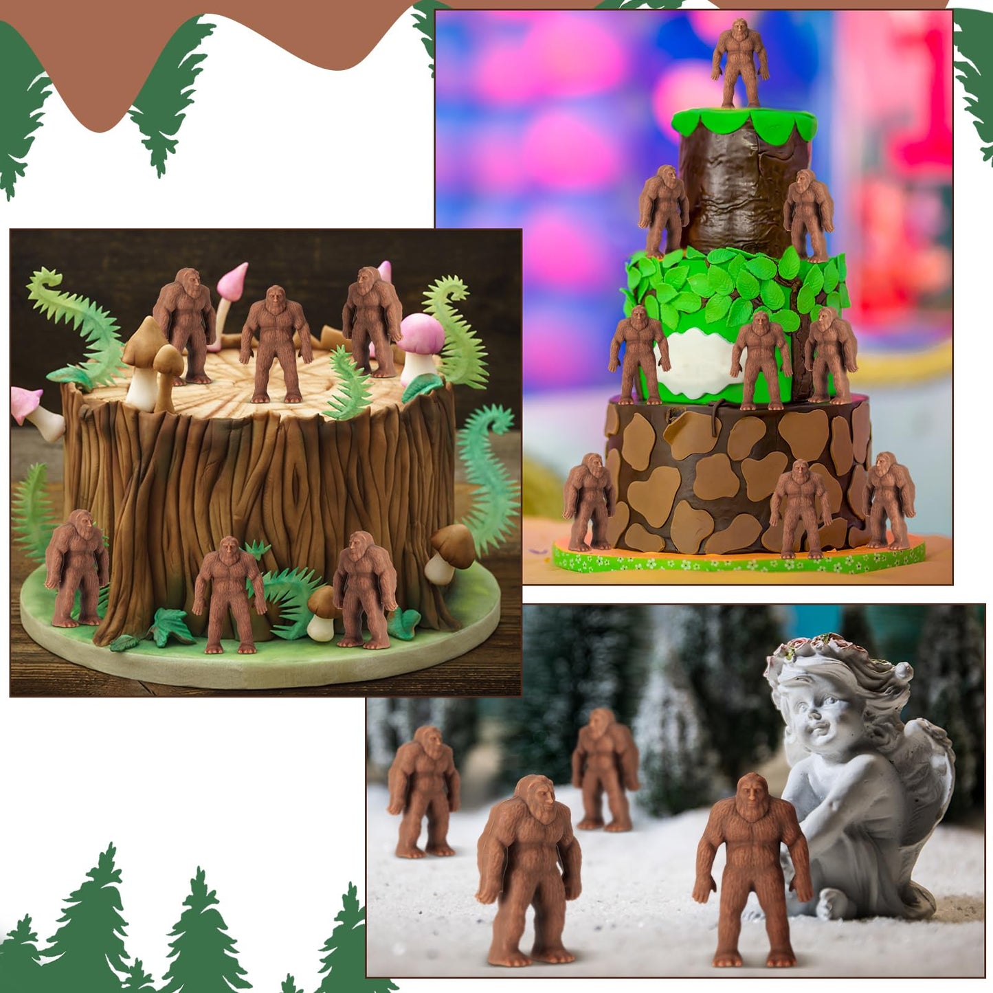 Chunful 36 Pcs Mini Bigfoot Figurines Gifts Little Sasquatch Bulk Miniature Bigfoot for Party Favors Sasquatch Fans Valentine Birthday Gifts for Men Women Home Bookcase Living Room Scenes Decor