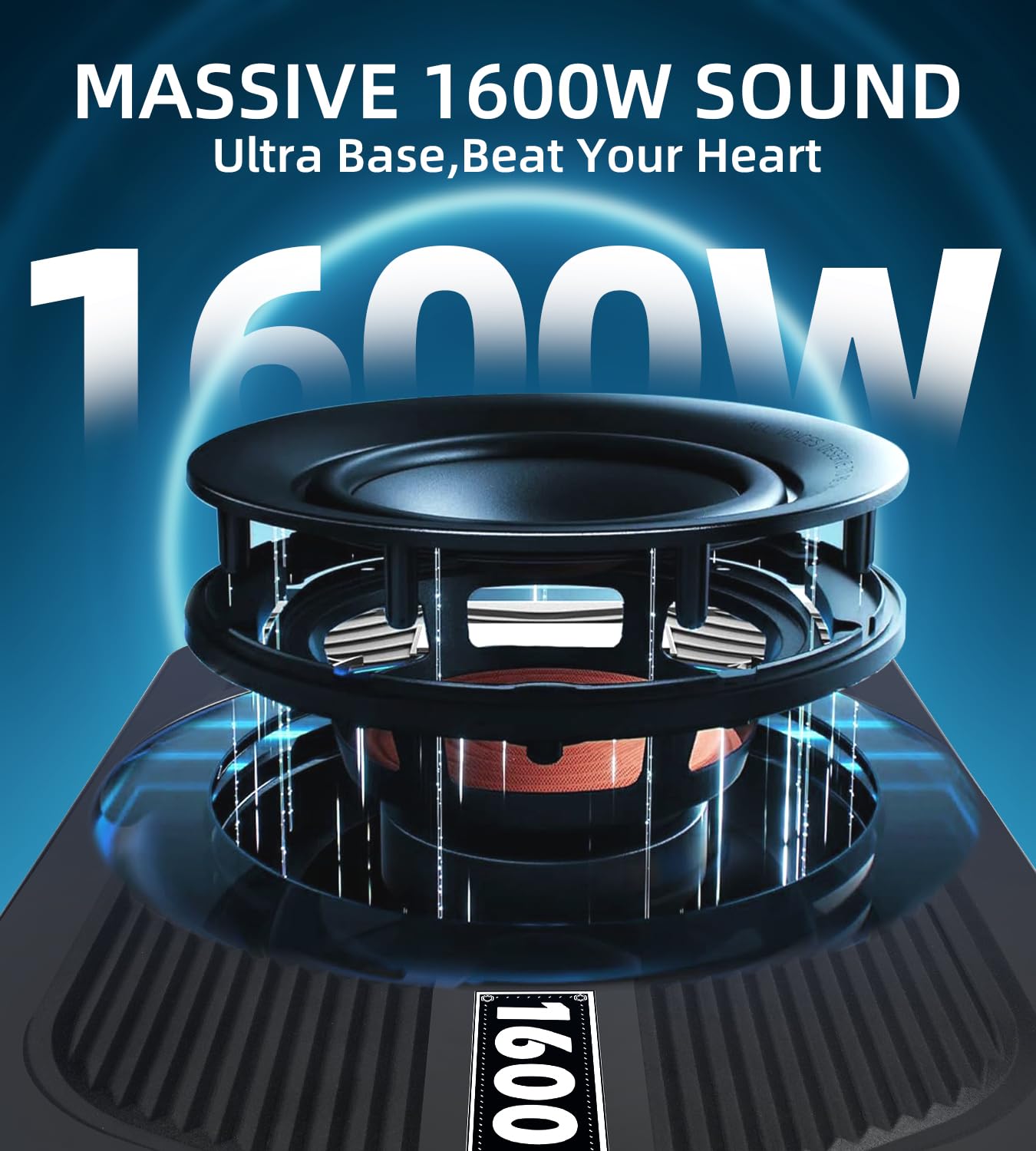 SUBPULSIX 1600W Slim Underseat Car Subwoofer and Amp Package, Powered Under Seat Subwoofer with Built-in Class D Amplifier, Subsonic Deep Bass, DSP Noise Reduction, Cast Aluminum, for Truck/SUV/Sedan