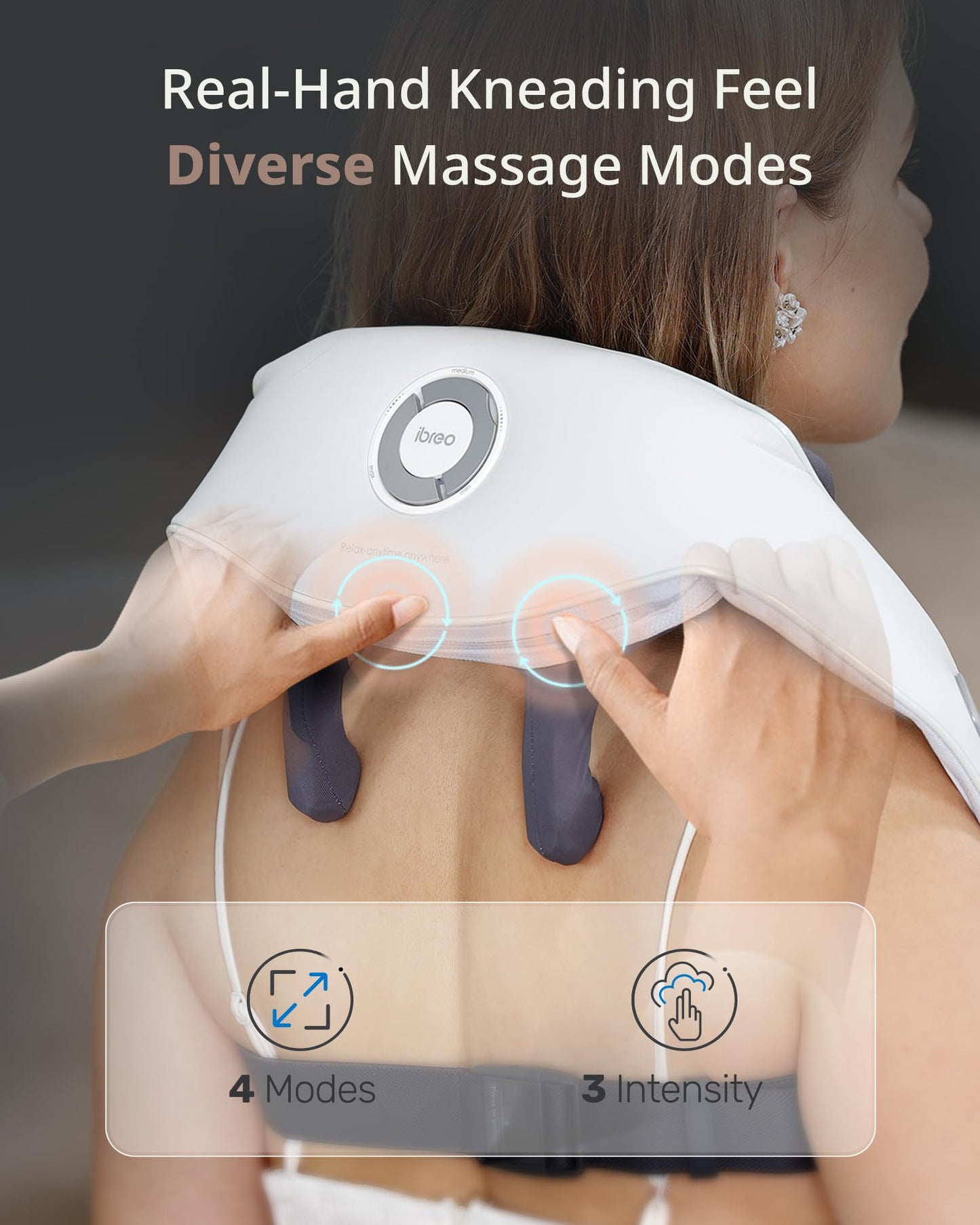 Shiatsu Neck and Back Massagers with Heat, 150 Mins Uses, 4 Modes & Adjustable Massage Head, Electric 3D Deep Tissue Kneadin for Shoulder, Leg, Muscle Soreness, Pain Relief, Relaxation for Women, Men