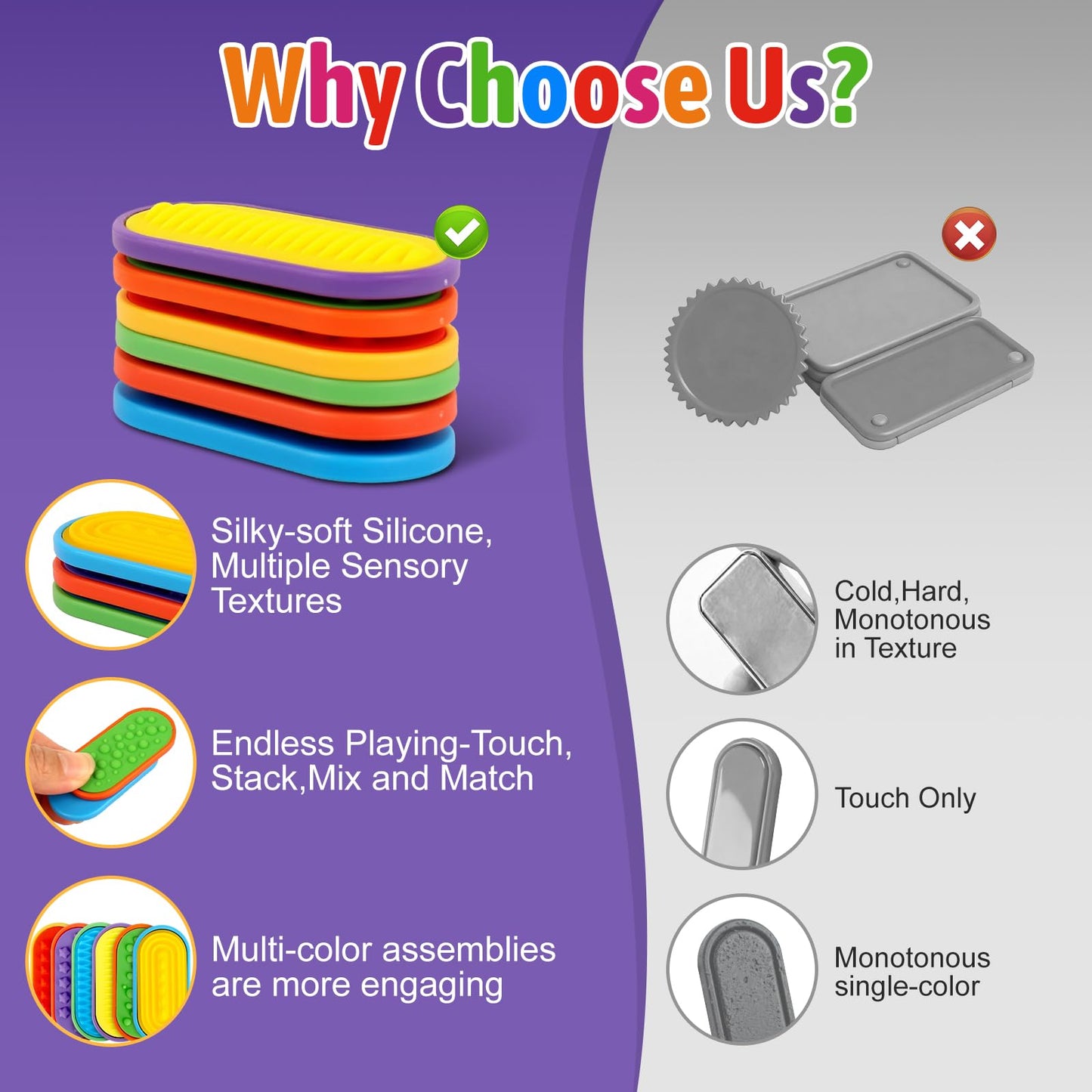 Ziogogco 6PCS Silicone Magnetic Slider Toys,for Adults & Teens, Relieves Stress and Anxiety in Children with Autism. A Must-Have Toy for Office Desk Toy, Stocking Stuffers for Women Men Teen Gift