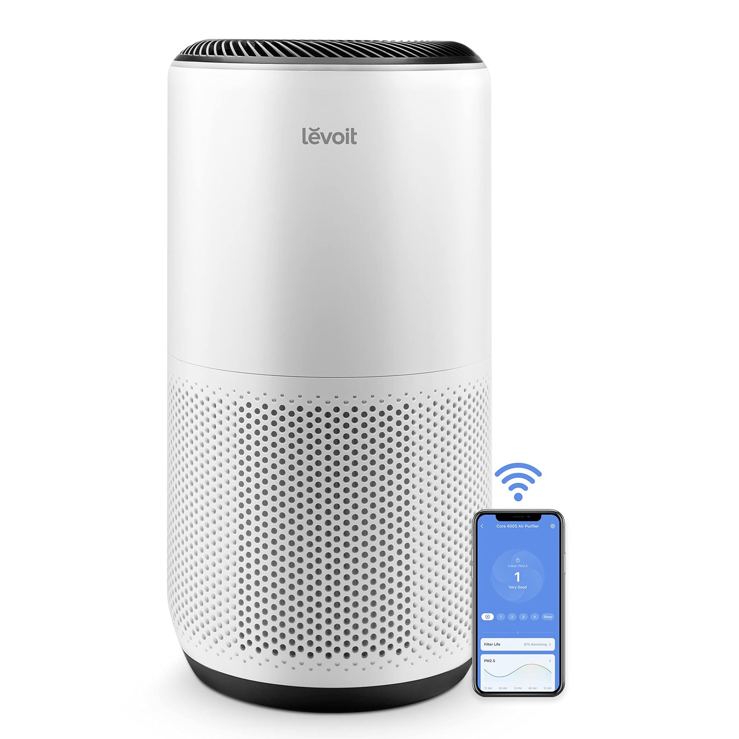 LEVOIT Air Purifiers, 1005 sq.ft, White & Air Purifiers for Bedroom Home, HEPA Freshener Filter Small Room Cleaner with Fragrance Sponge, White