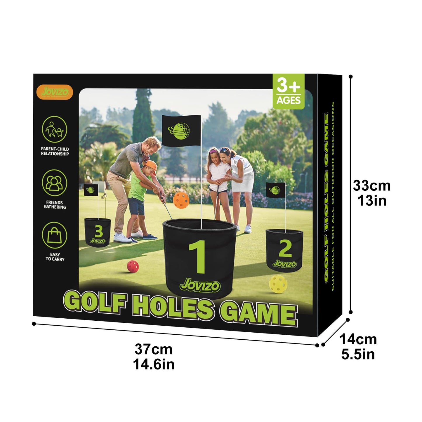 Jovizo Backyard Golf Game Set, 6 Hole Portable Golf Yard Game with Flags, Balls, Club and Scoreboard, Outdoor & Indoor Lawn Practice Game for Family and Friends