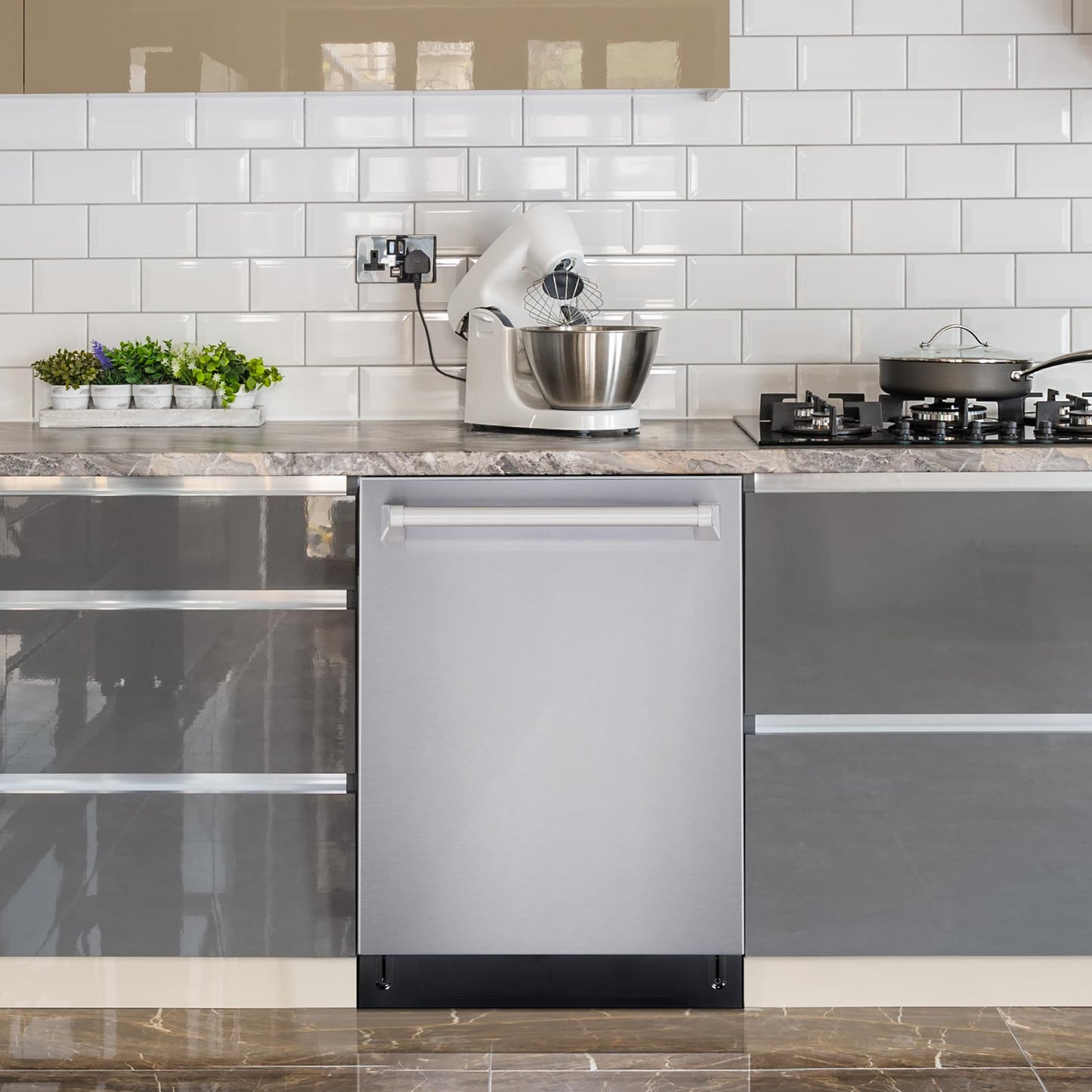 COSMO COS-DIS6502 24 in. Dishwasher in Fingerprint Resistant Stainless Steel with Stainless Steel Tub