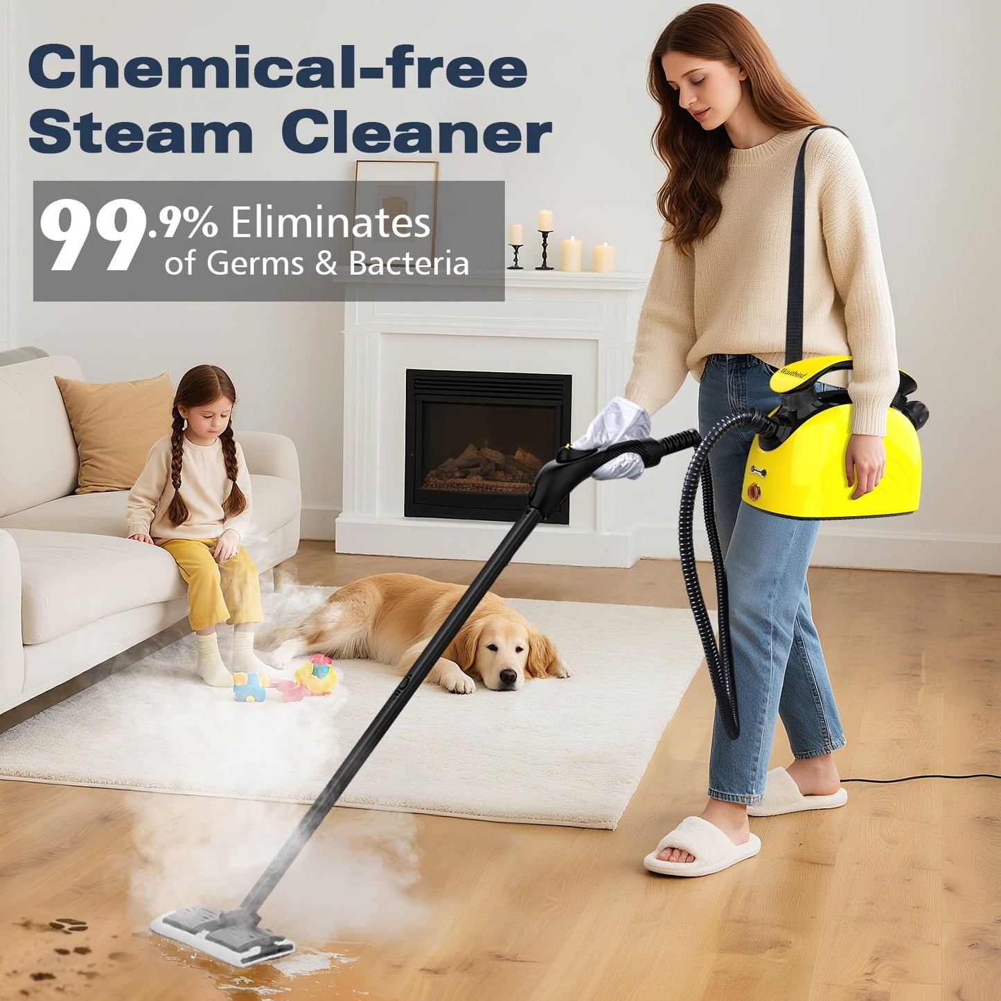 Steam cleaner, 1500w Steamer Cleaning Fast Heating Multi-Surface Steam Cleaner for Home,Steamer Cleaning for Grout