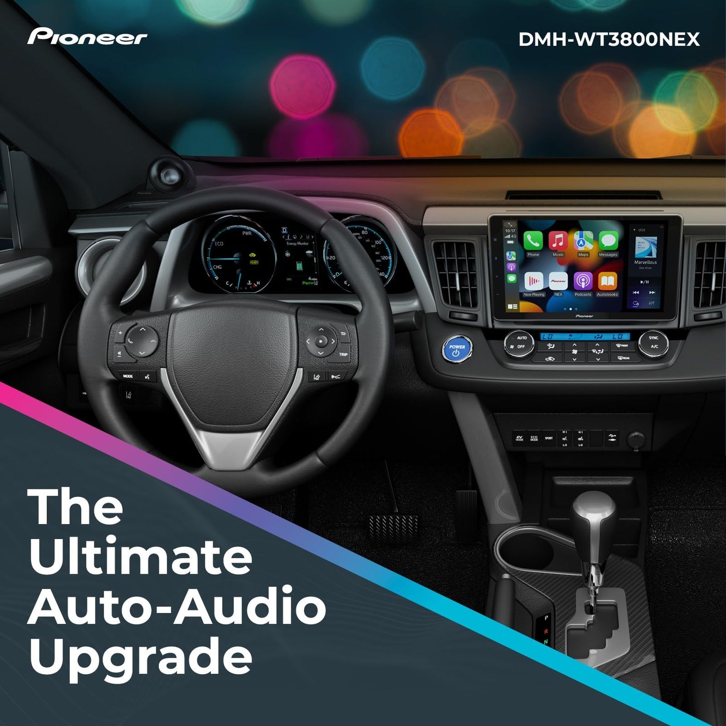 Pioneer DMH-WT3800NEX 9" Capacitive Touchscreen, Floating Display – Wireless & Wired Apple CarPlay & Android Auto, Amazon Alexa, Bluetooth, FLAC, Backup Camera, HD Radio