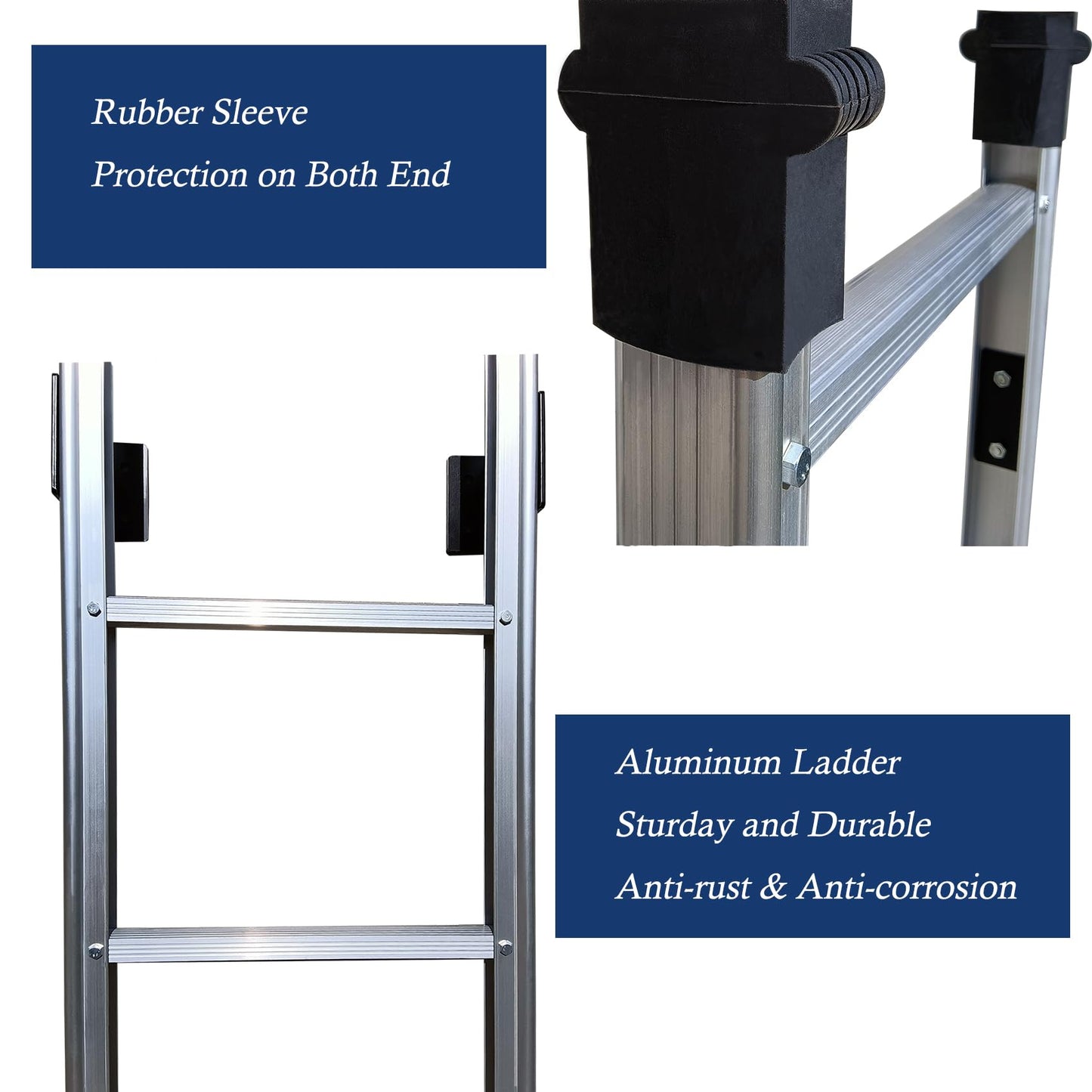 BIGalleons Basement Ladder 10 Rung, 9ft H Aluminum Window Well Ladder, Fire Escape Ladders in Humid Environments with Load Capacity up to 500lbs Egress, Escape or Bunk Bed Ladders