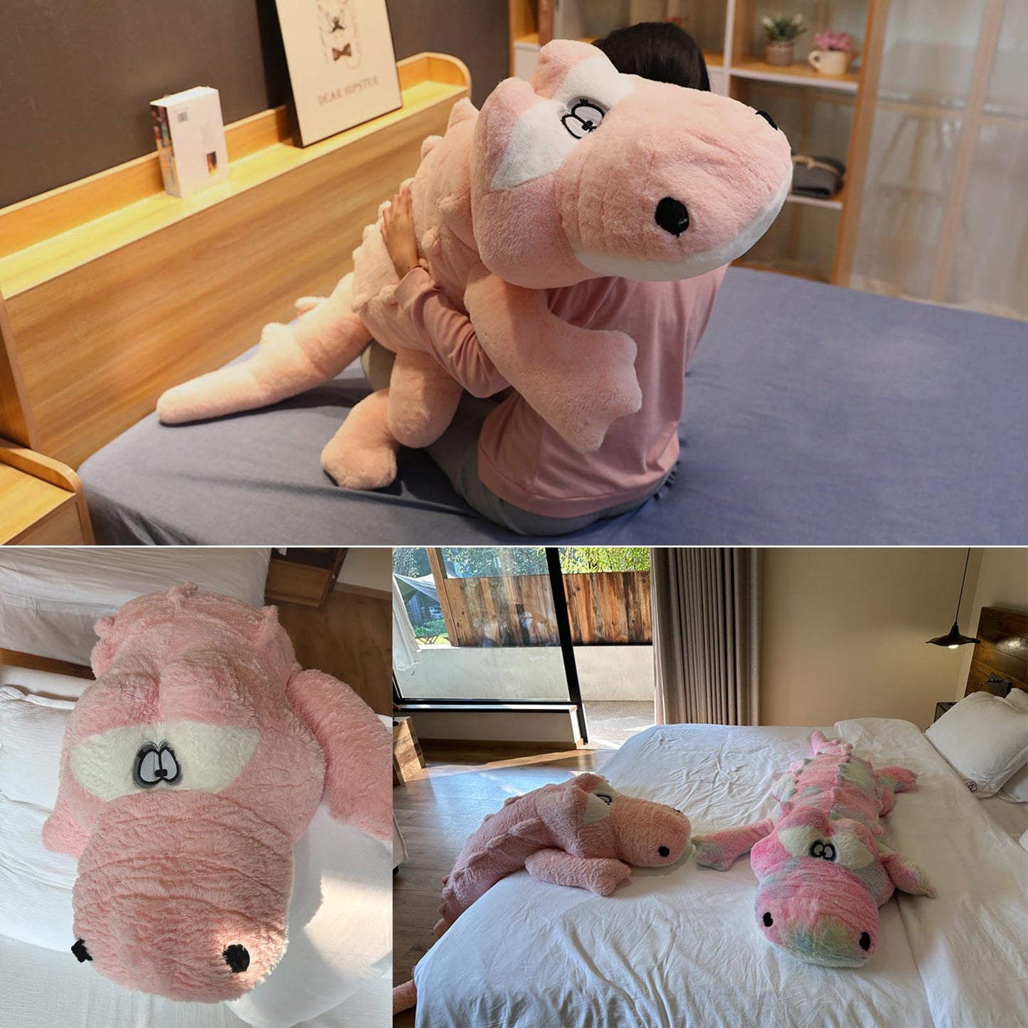 Hofun4U Alligator Plush Pillow, 38 inch Alligator Stuffed Animal, Home Decoration Christmas Valentine’s Birthday Gift for Boys Girls Adults Kids (Pink)