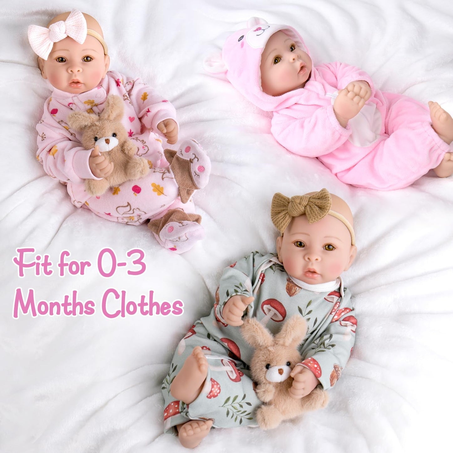 Aori Baby Dolls Realistic, 17-inch Lifelike Soft Body Baby Girl That Look Real with Feeding Kit Included, Ideal Gift for Kids, Birthday, Pretend Play