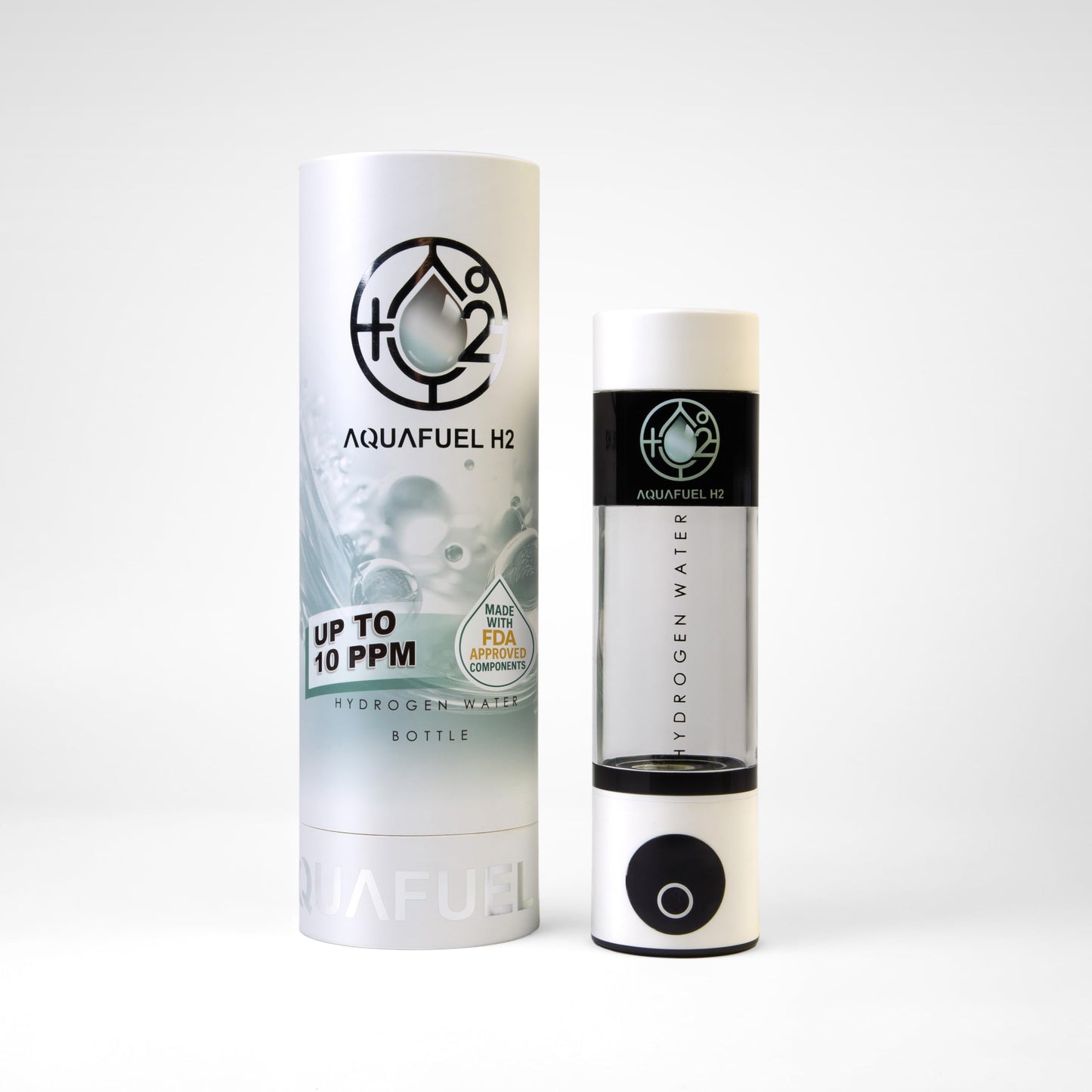 Aquafuel H2 Hydrogen Water Bottle β Portable PEM Electrolysis Generator, Up to 10,000 ppb Molecular Hydrogen, BPA-Free Tritan, USB Rechargeable, Travel & Gym Hydration.