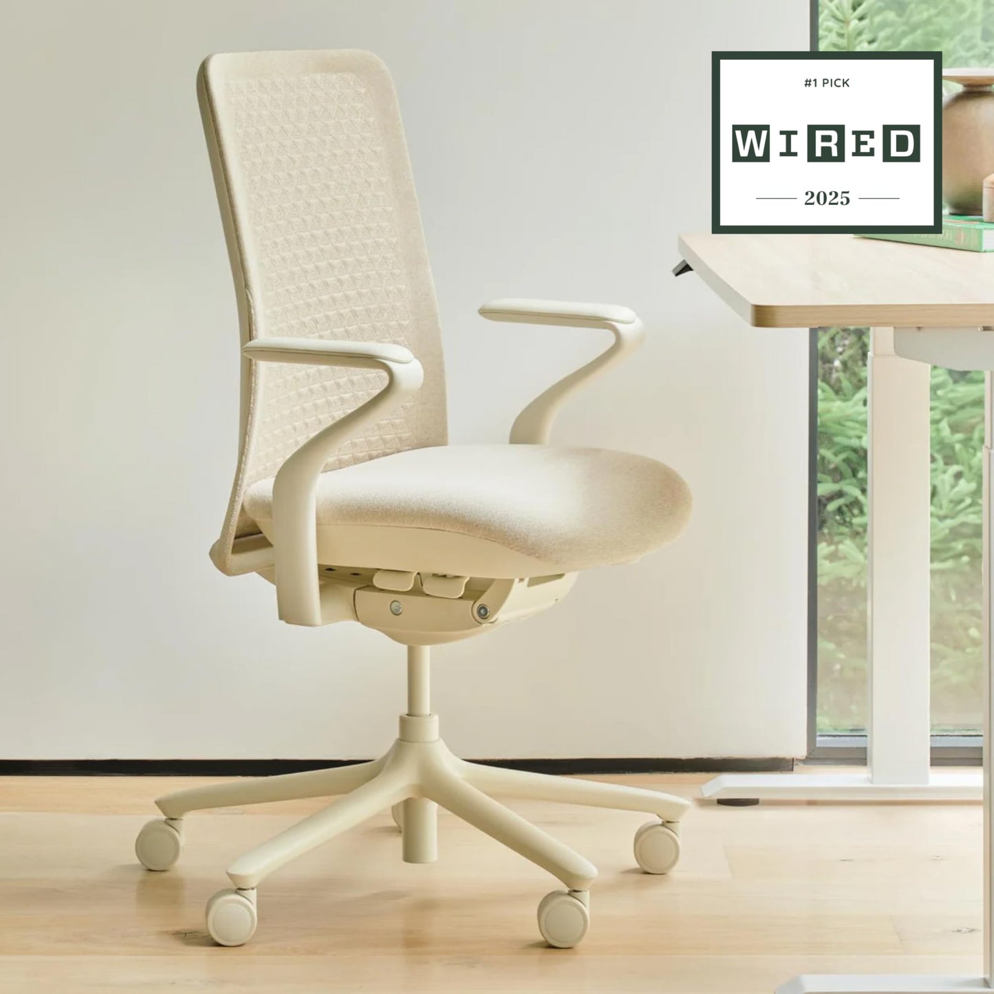 Branch Verve Chair - High Performance Executive Office Chair with Contoured Back and Adjustable Lumbar Support - High Density Foam Cushion and 3D Knit Back - Fits 5' to 6', Up to 275 lbs, Wheat