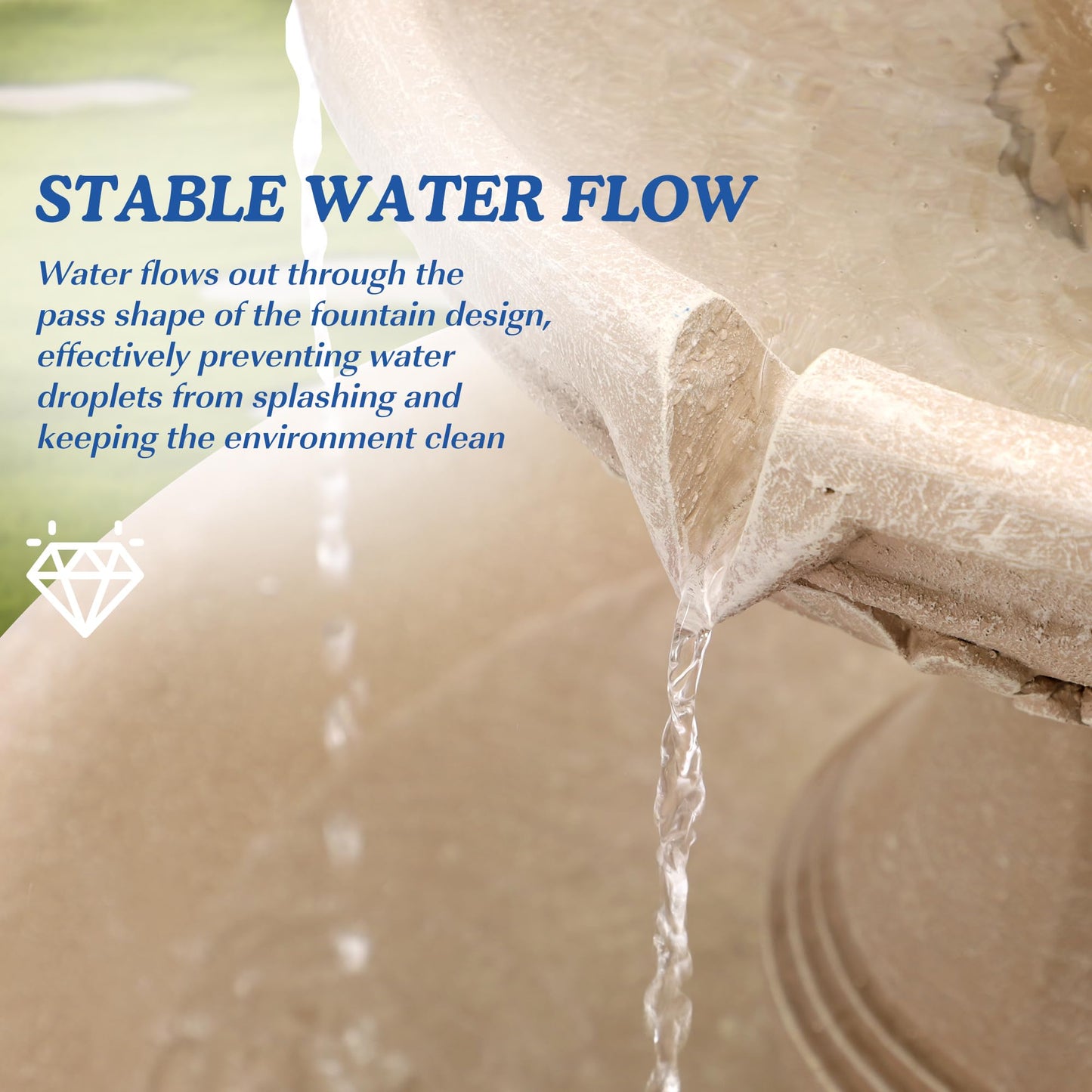 Dephet Italian Solar Water Fountains Outdoor Garden Decor - 48.4''H Fountains and Waterfalls Outside, Large Cascading Indoor Floor-Standing Resin Bubbler Fountain Features W/Pump for Patio, Backyard