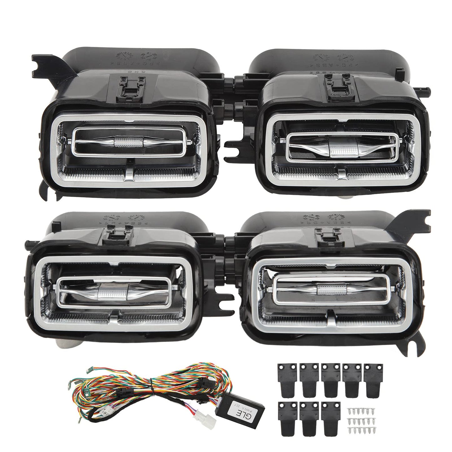 Air Vent Ambient Light, 4 Pcs 64 Color Front LED Turbine Air Vent Ambient Light Kits for GLE GLS‑Class W167 X167 2020 and Up