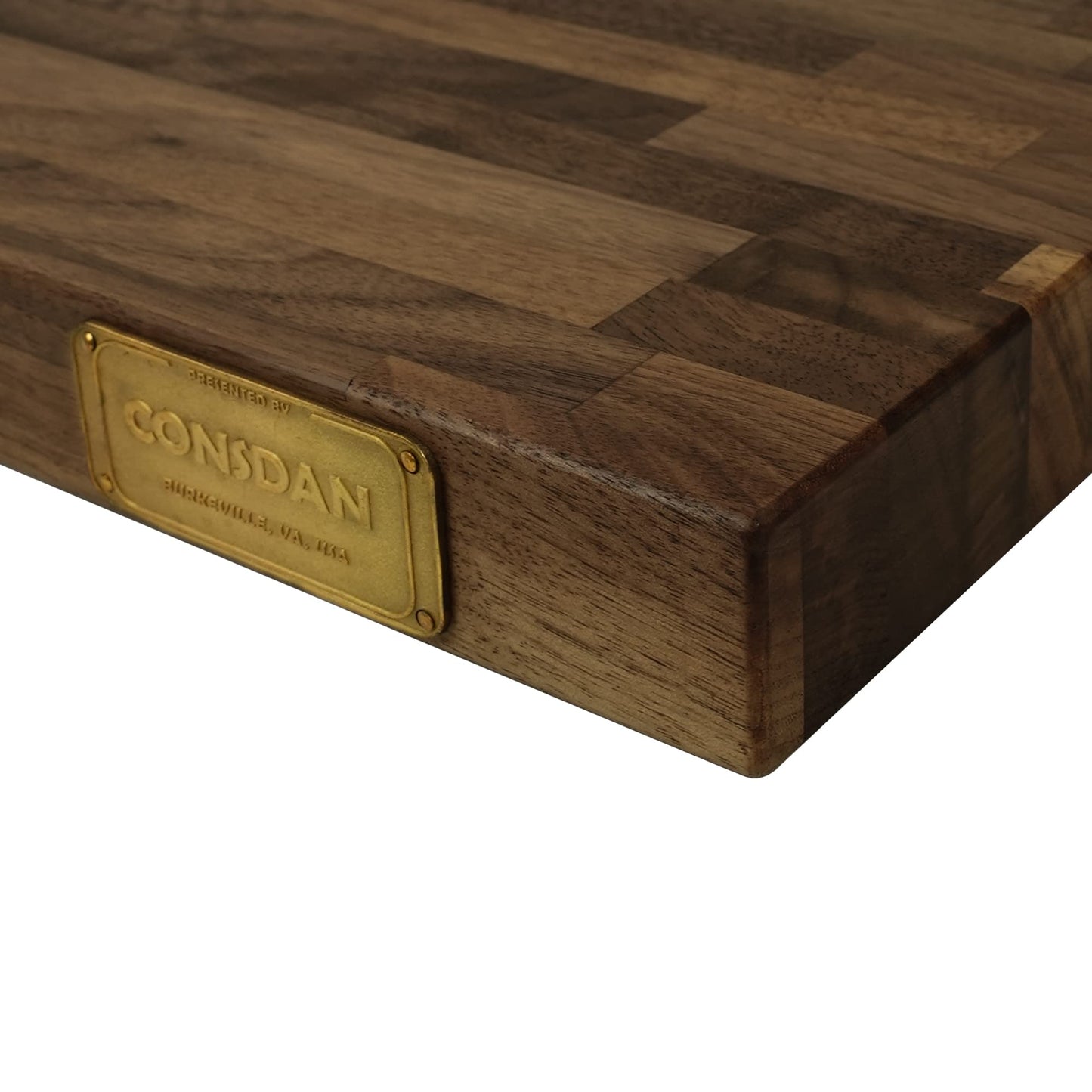 CONSDAN Butcher Block Counter Top, Walnut Solid Hardwood Countertop, Wood Slabs for Kitchen, Reversible, Both Side Polished, Prefinished with Food-safe Oil, 1.5" Thickness, 42"x25"