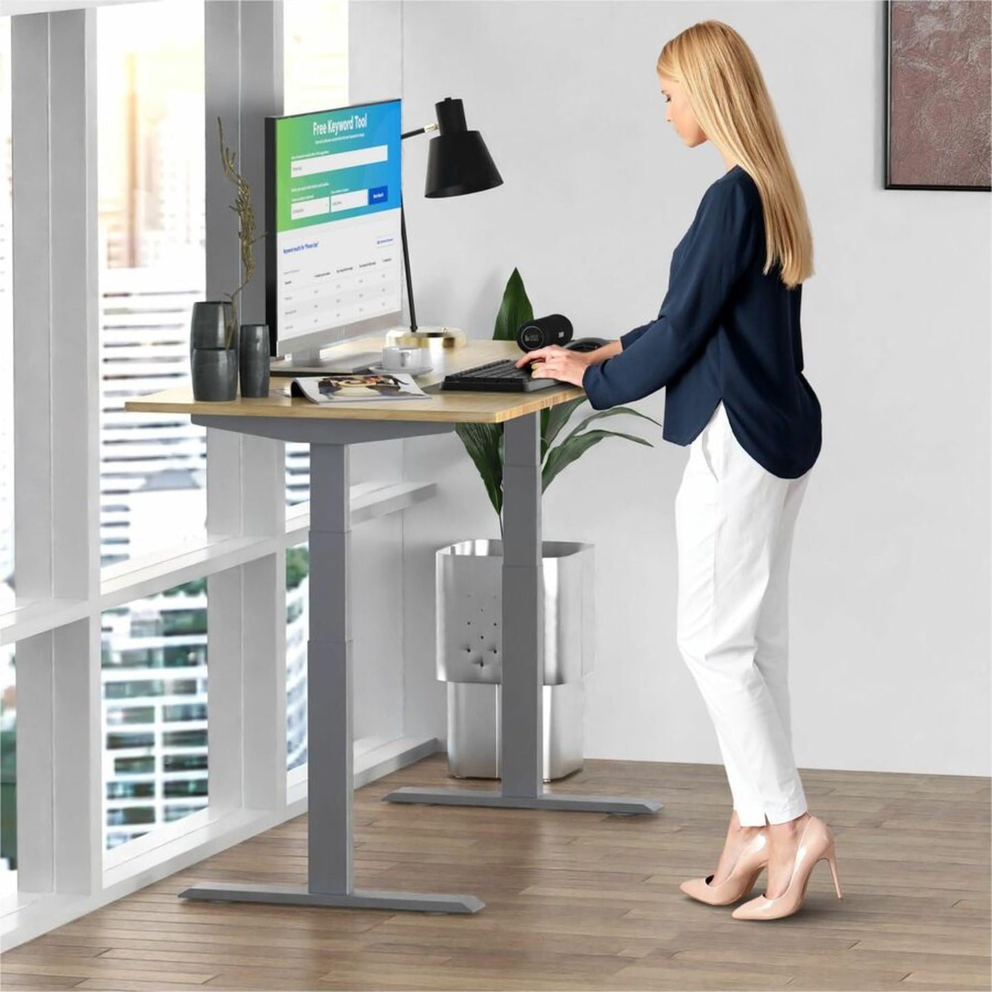Rise Up Standing Desk Legs, Adjustable Standing Desk Frame Dual Motor w/Memory, Electric Frame Base Height Desktop Table, Sit Stand Electric Table Legs