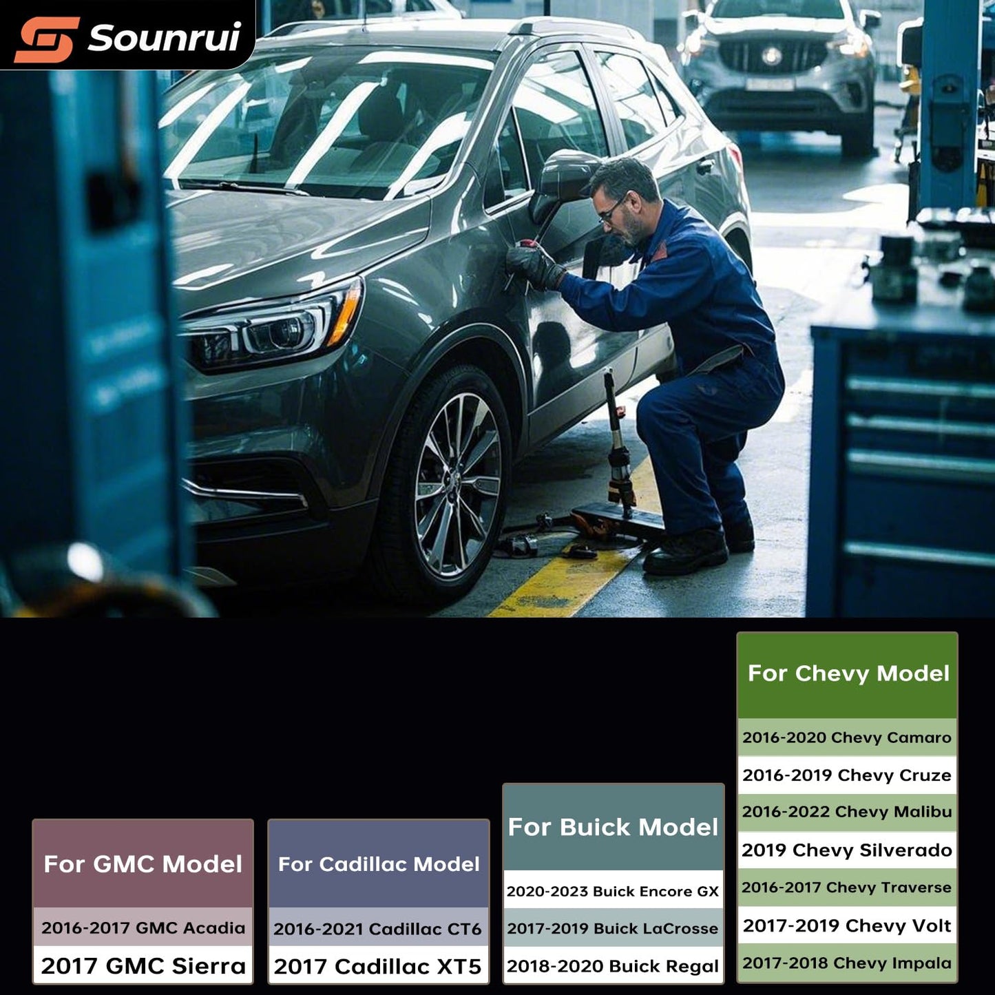 Tire Pressure Sensors for 2016-2023 Buick Encore GX/Lacrosse/Regal, Cadillac CT6/XT5, Chevy Camaro/Cruze/Malibu - 433MHZ TPMS Sensor Replacement (OEM 13589601,13598773,13506028)