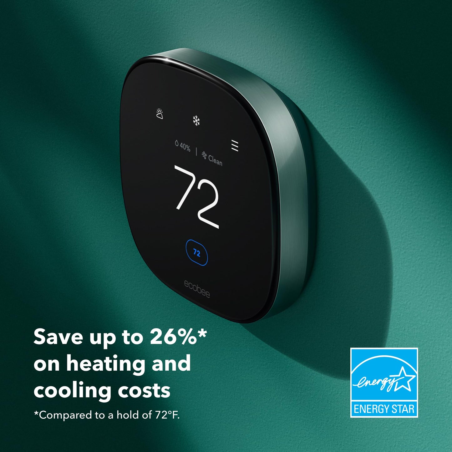 ecobee Smart Thermostat Premium with Smart Sensor and Air Quality Monitor - Programmable Wifi Thermostat - Works with Siri, Alexa, Google Assistant