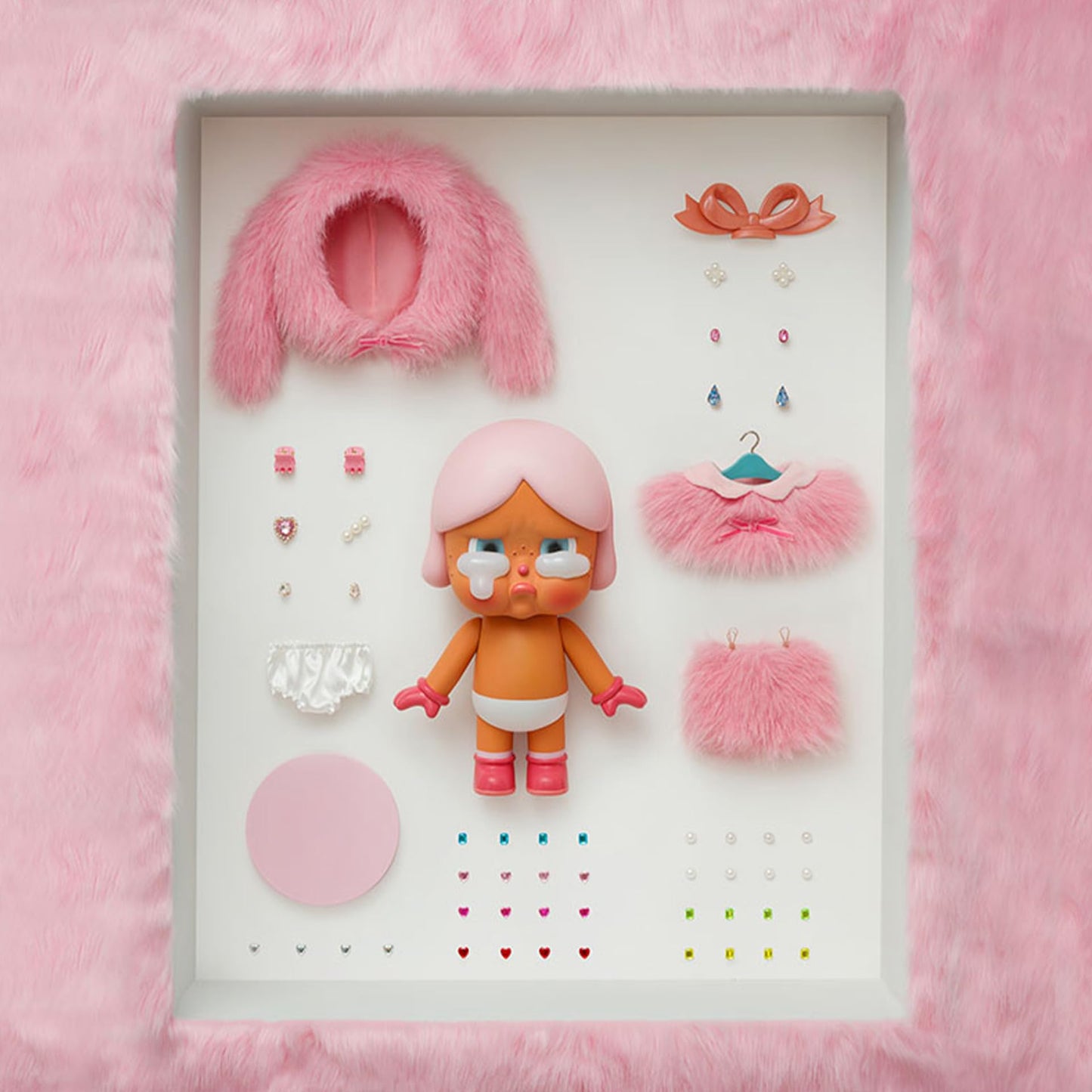 POP MART MEGA Crybaby 400% Crying in Pink 27.6cm/ 10.87inches Figurine, Toys for Mordern Home Décor, Collectible Art Toy