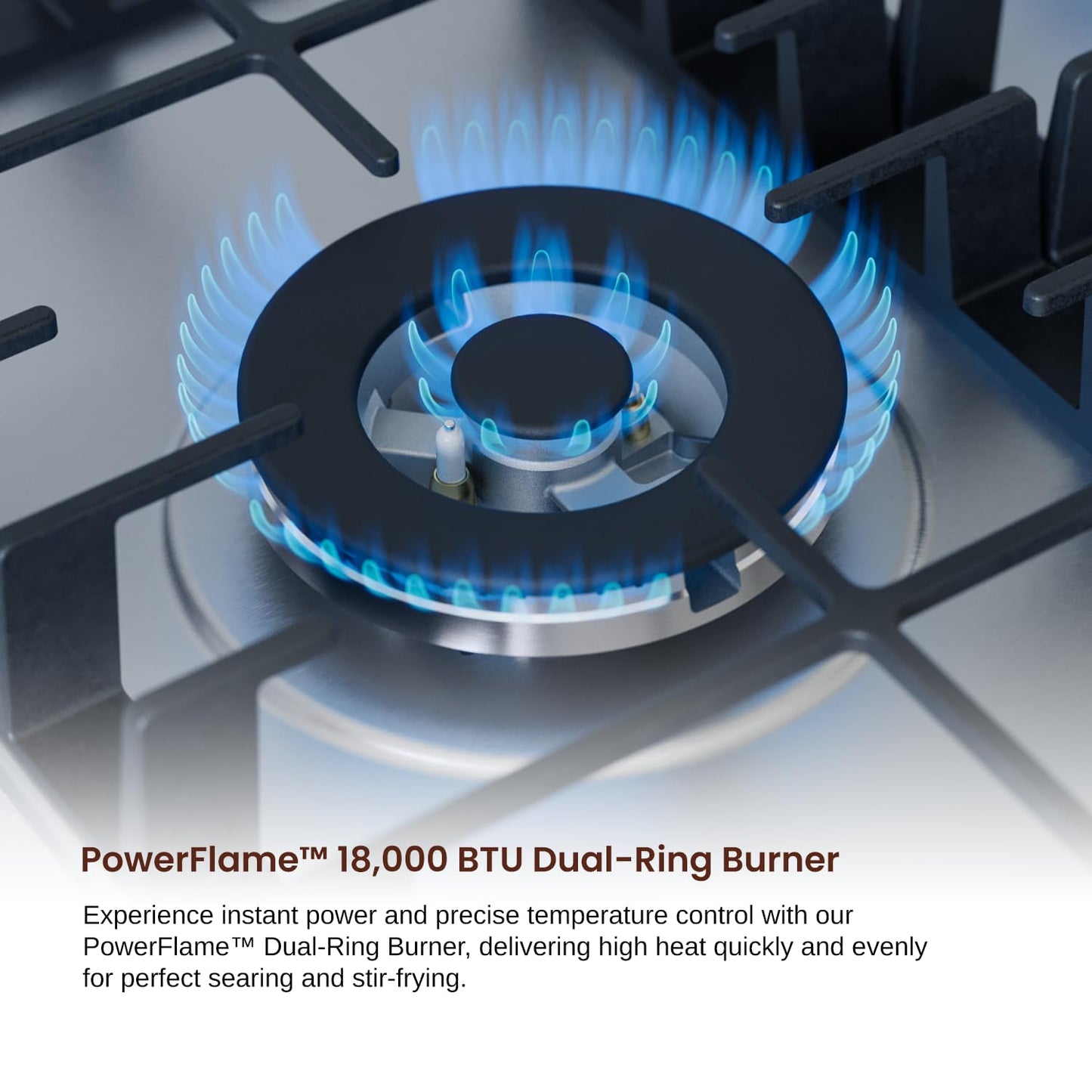 Rangaire RCG241S 24" Gas Cooktop - Stainless Steel, Sealed Burners, Cast Iron Grates, Die Cast Metal Burner Controls