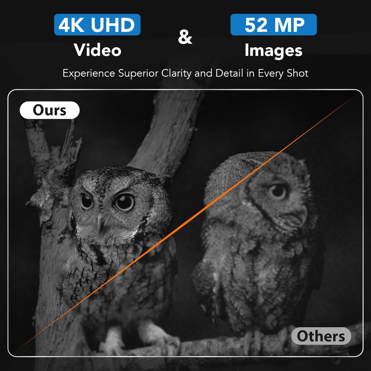Gthunder 4K UHD Night Vision Goggles, 4'' IPS HD Rechargeable Night Vision Binoculars for Camping Hunting & Security, Digital Infrared, WiFi, PiP