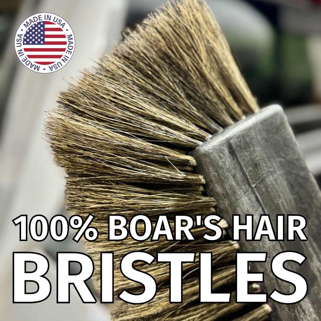 Montana Tri-Angle Boar's Hair Car Wash Brush | Ultra-Soft Bristles for Safe & Effective Cleaning | Scratch-Free Design for Large Trucks, SUVs & RVs | Durable & Lightweight for Easy Use | MB-1800