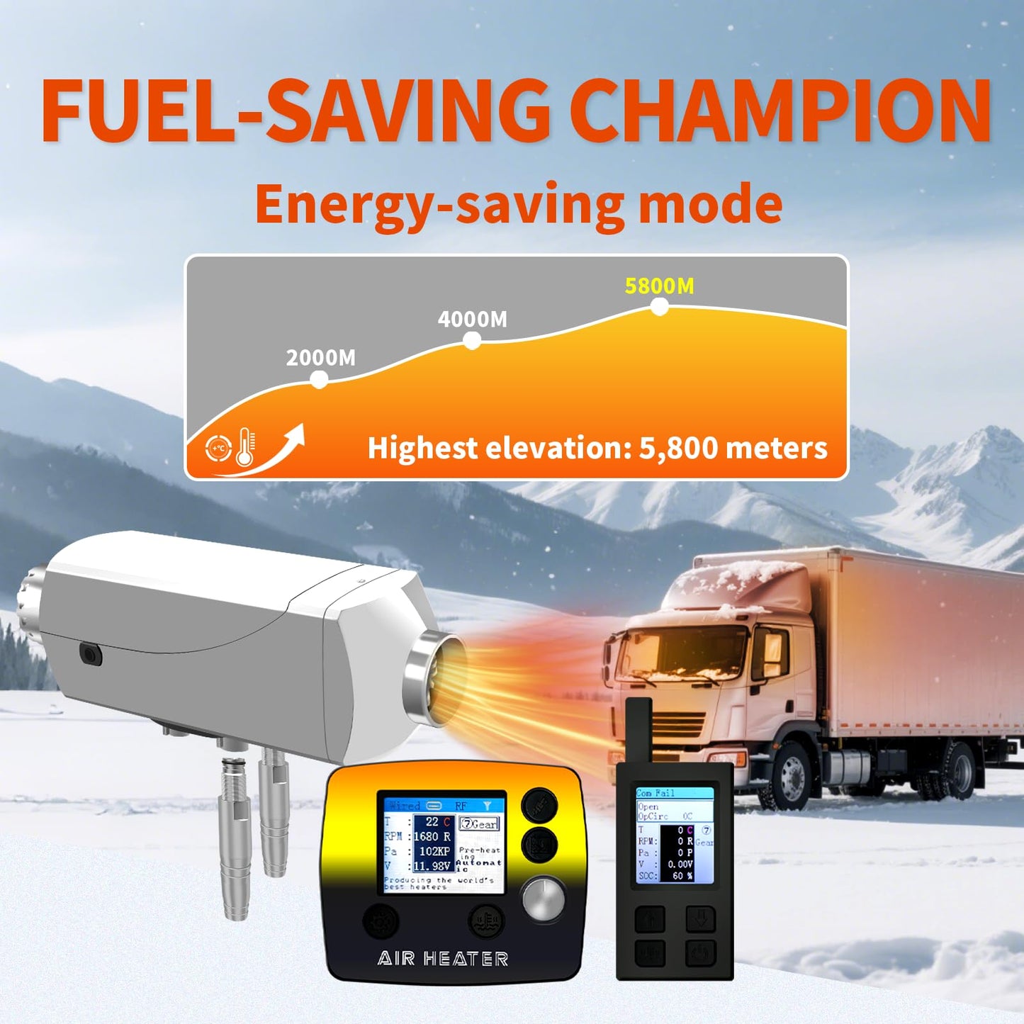 8kW Diesel Heater 24V All-in-One Water -Air Heater with LCD Display,Aviation Plug,Auto Temp Control,for RV Water Tank Heating, Diesel Parking Heater for RVs, Trucks, Ships