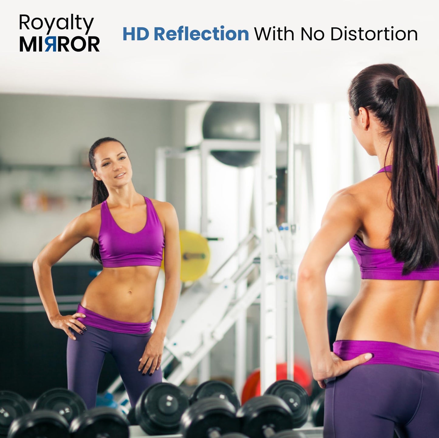 Tempered Home Gym Mirror 48"x72" - 1/4" Thick Wall Mirror Full Length - HD Ultra Clear Large Mirror - Mirrors for Wall, Garage, Bathroom - Body Mirrors for Bedroom - Frameless Full Mirror 48"x72"