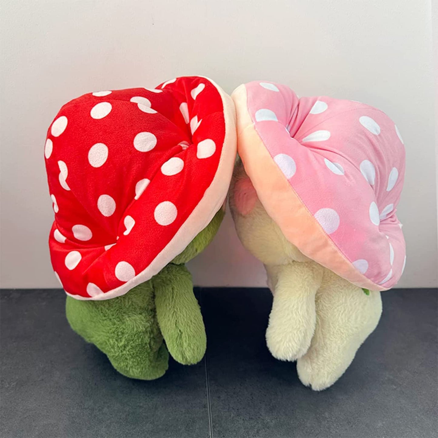 Enivtfz Frog Plush Toys, 10" Cute Frog with Red Mushroom Hat Stuffed Animals, Kawaii Plushies Gift for Kids Girls Adults Valentines Birthdays Gift(Light Green Red hat, 10inch