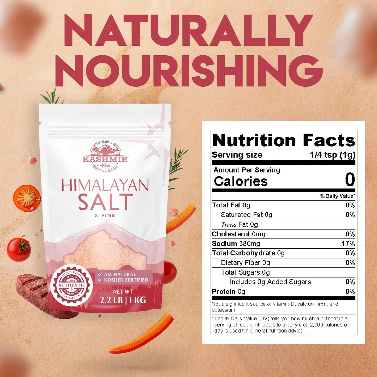 LA SALT CO Kashmir Pink Himalayan Salt X-FINE 2-55 lbs | Pure, Food Grade with 84 Trace Minerals | Supports Healthy Circulation & Helps Reduce Inflammation | Kosher, Vegan, Non-GMO, & Cruelty-Free